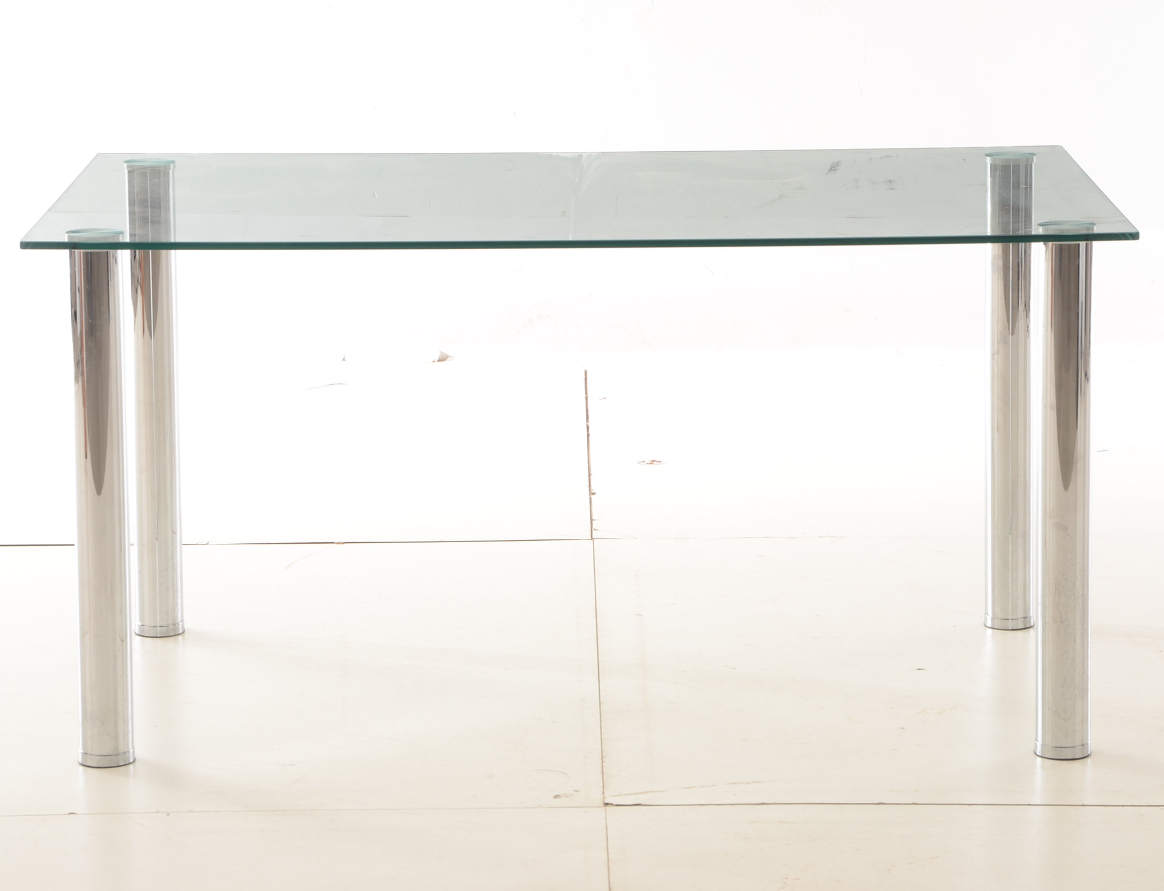 Glass and Chrome Dining Table