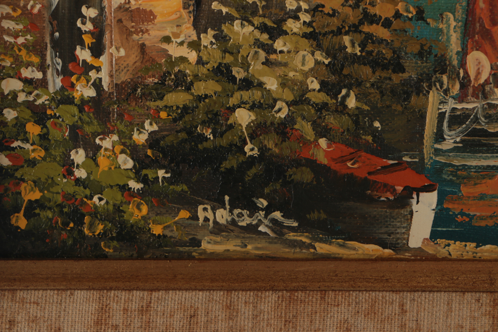 Adair Signed Oil Painting on Canvas of Mediterranean Scene