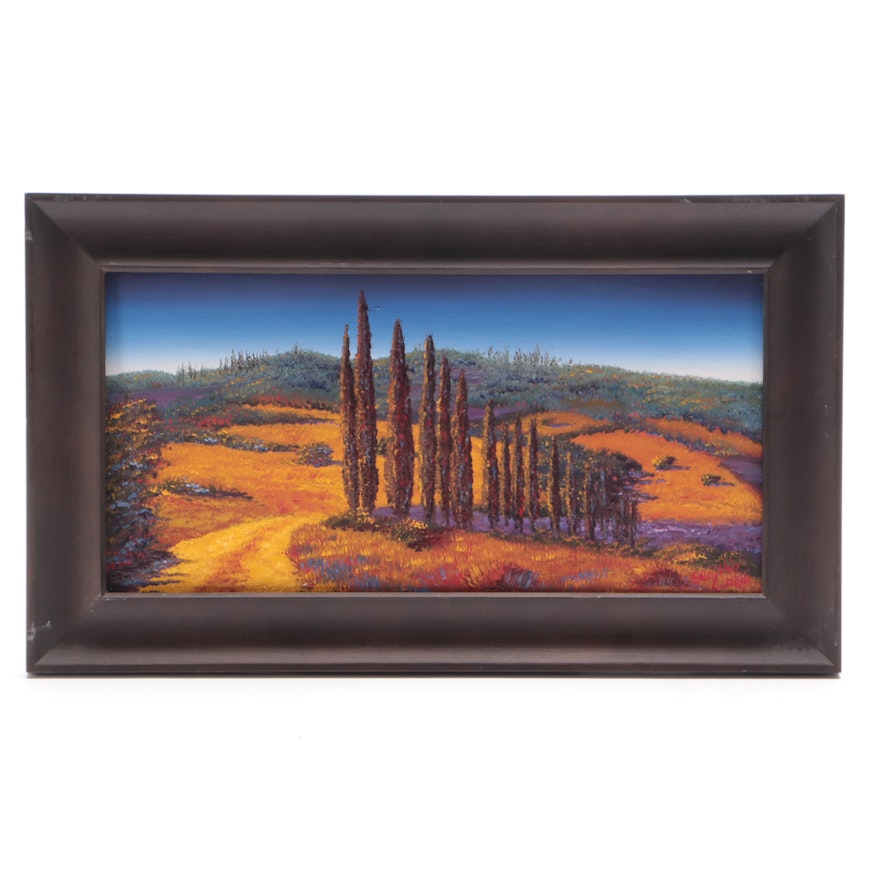 Sesillie Girelli Oil Painting on Canvas "Tuscan Country Road"