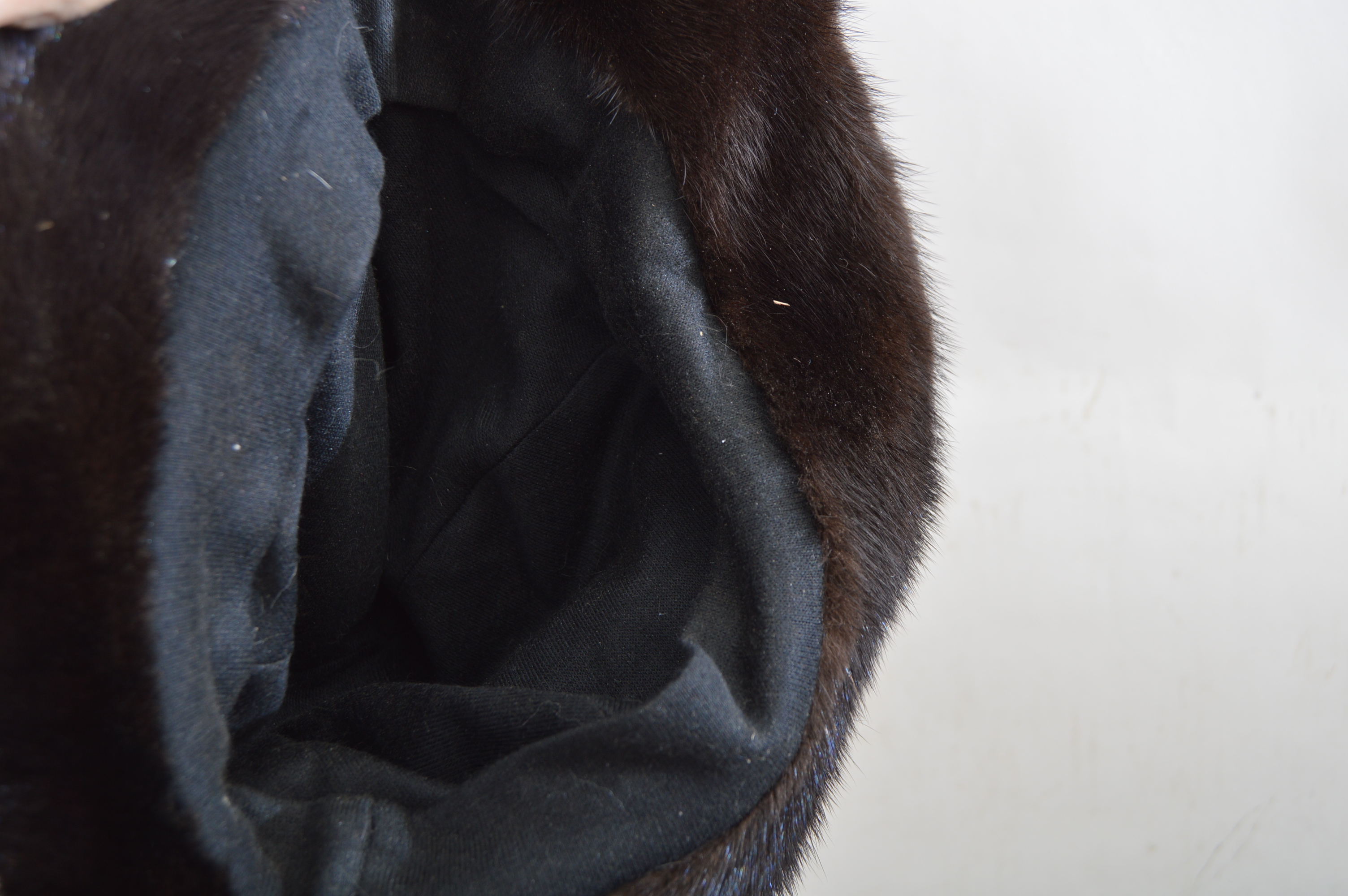 Vintage Black Mink Fur Hat and Obermeyer Faux Fur Hat