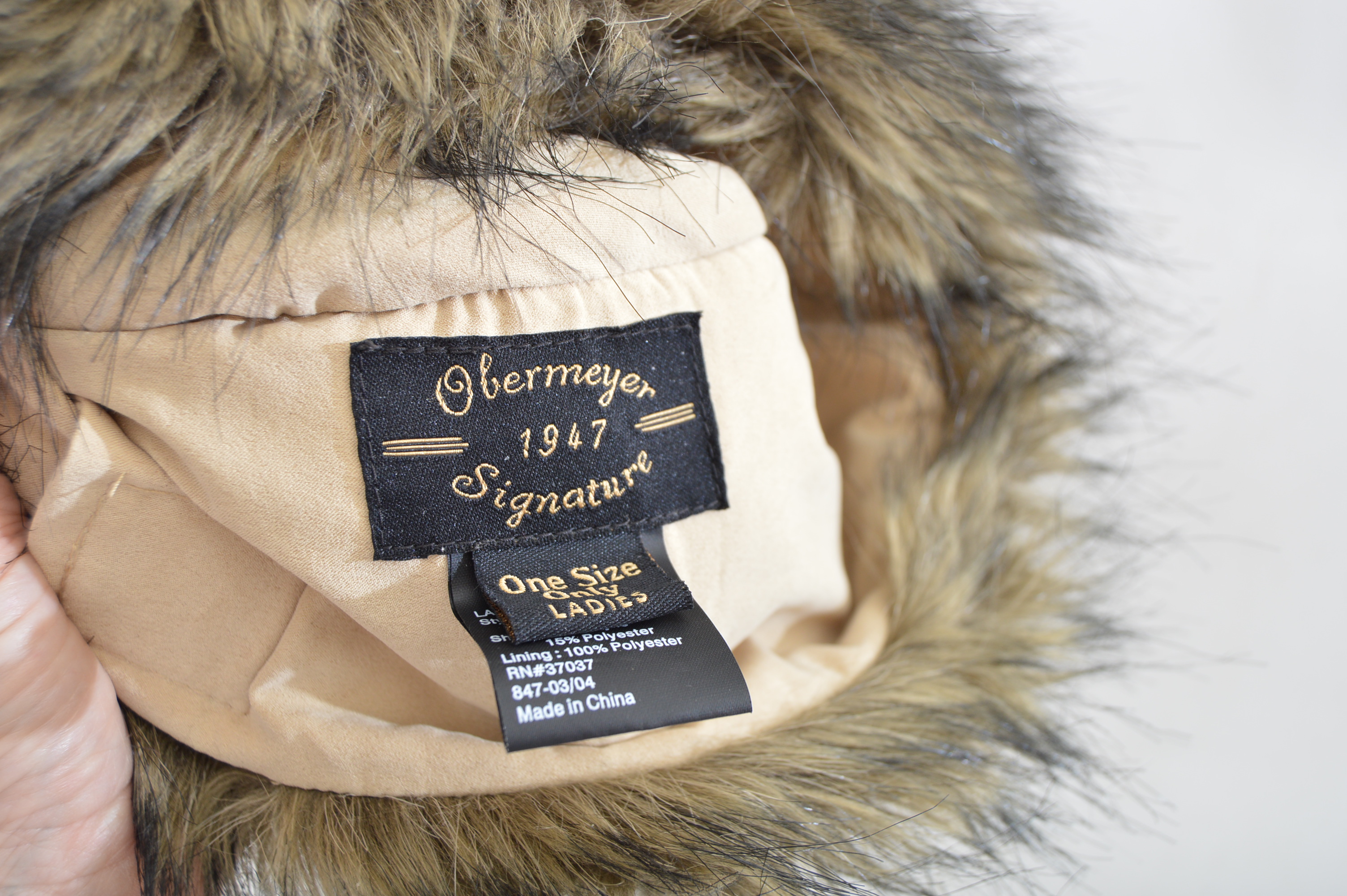 Vintage Black Mink Fur Hat and Obermeyer Faux Fur Hat