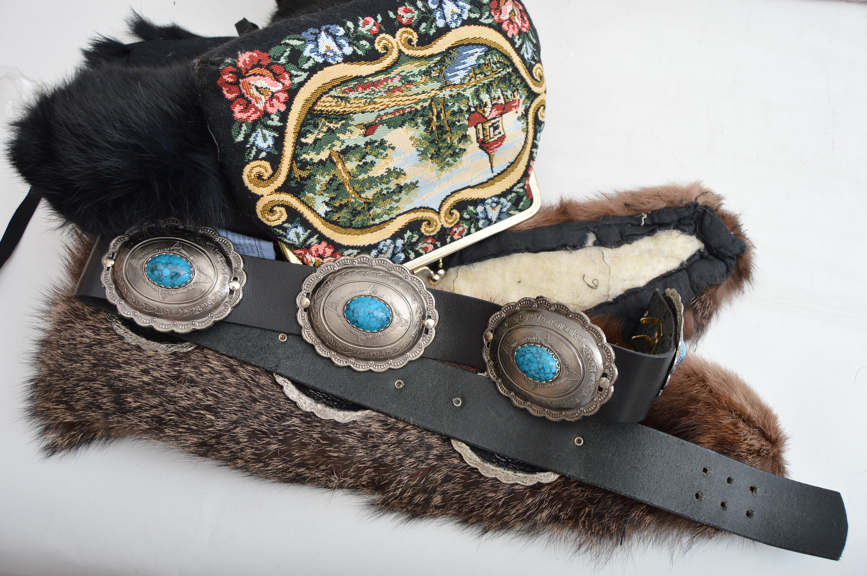 Vintage Biltmore Canadian Genuine Fur Trapper Hat, Fur Collar, Accessories