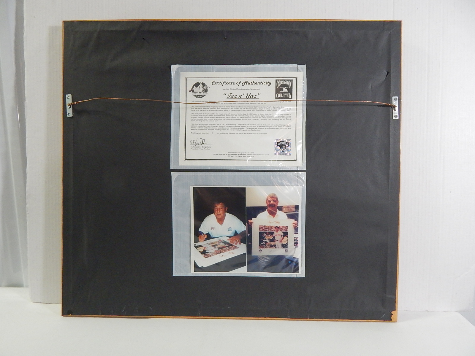 HOF Carl Yastrzemski "Taz n' Yaz" Signed Toon Art Cooperstown Collection Print