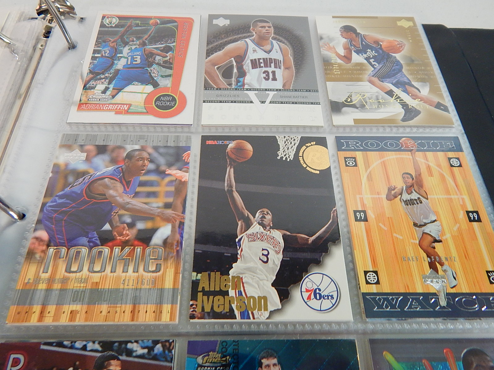 Over 100 Rookie Basketball Cards in Album