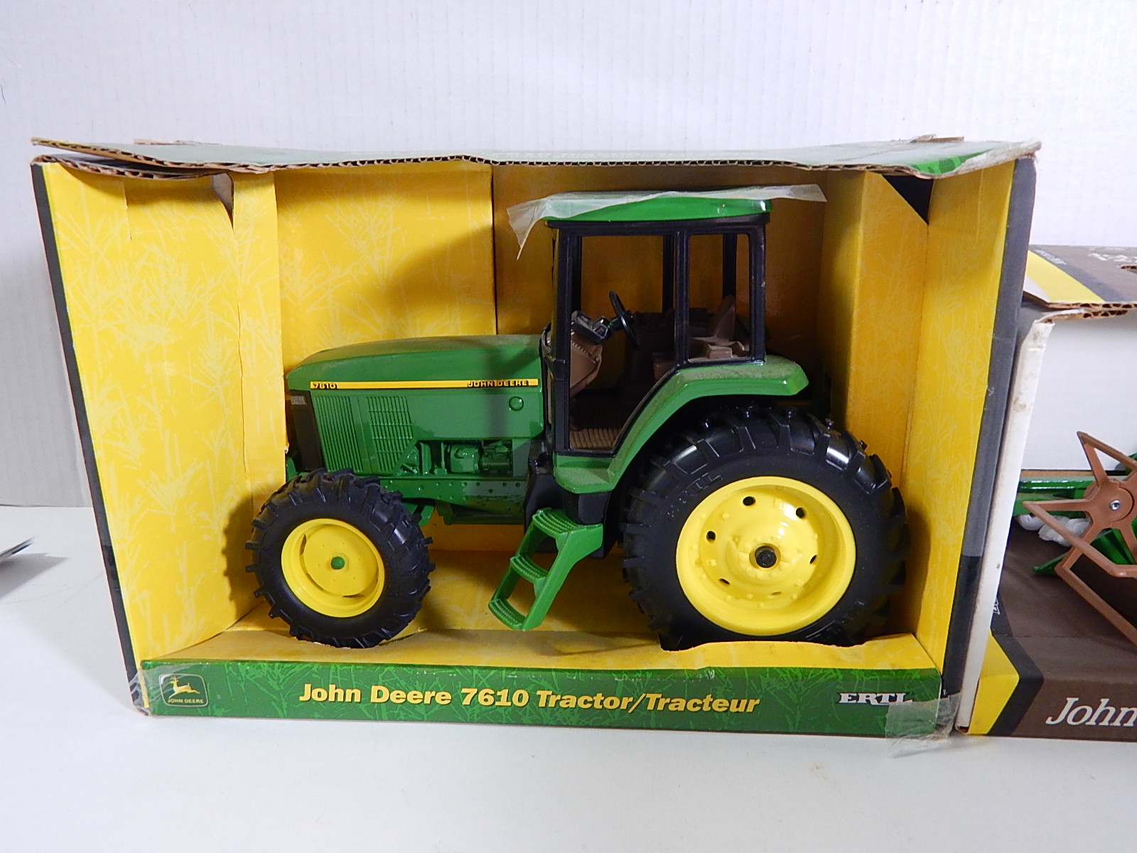 Three Ertl John Deer Tractors #7610, #420, 1940 12A Combine, New in Boxes