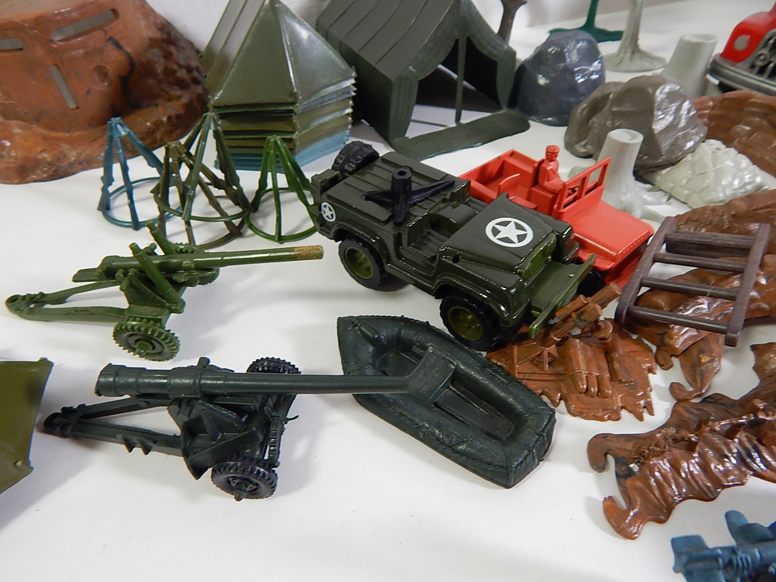 Vintage Plastic Army Pretend Play Accessories with Marx, Hubley, More