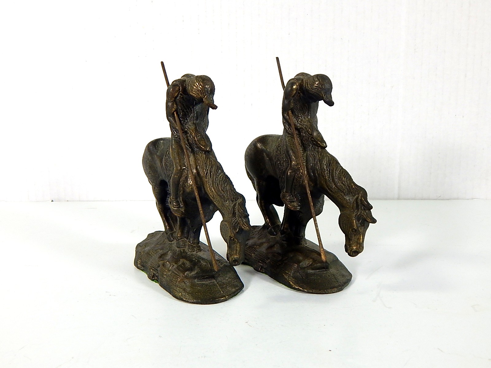 Solid Bronze after Frederick Remington "After the Trail" Bookends - Unsigned