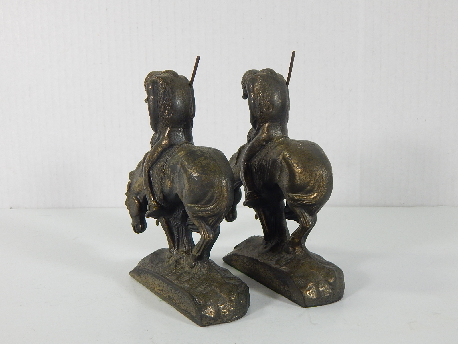 Solid Bronze after Frederick Remington "After the Trail" Bookends - Unsigned