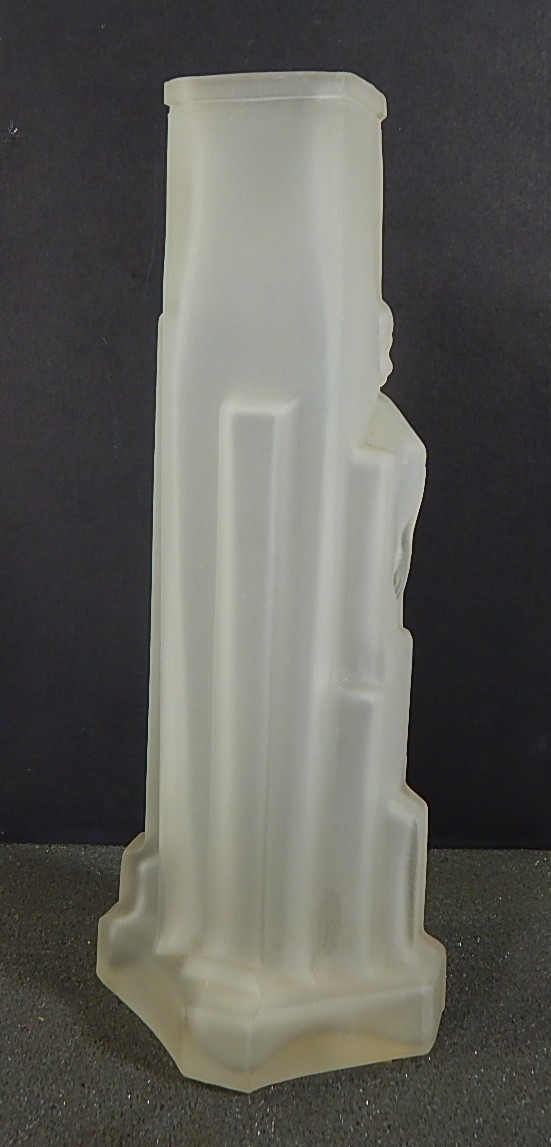 Vintage Art Deco Nude Clear Satin Glass Vase