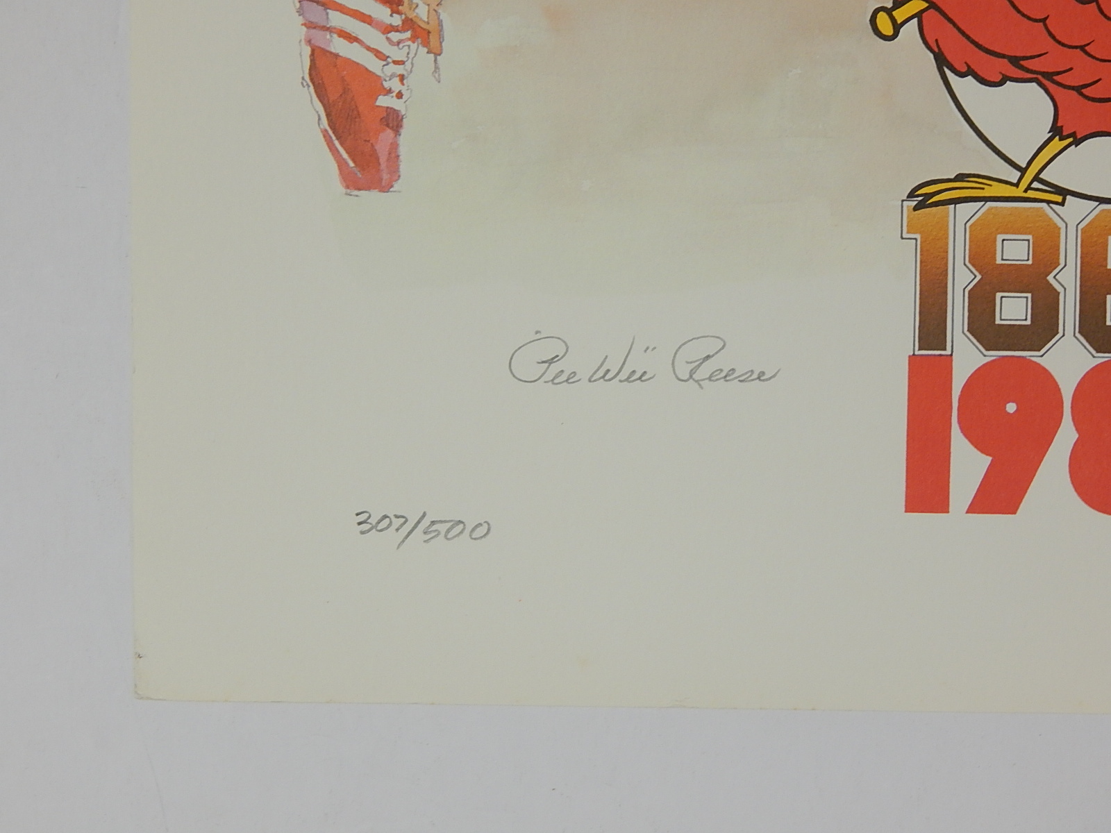 1982 HOF Pee Wee Reese Signed L/E Louisville Andy Buttram Lithograph