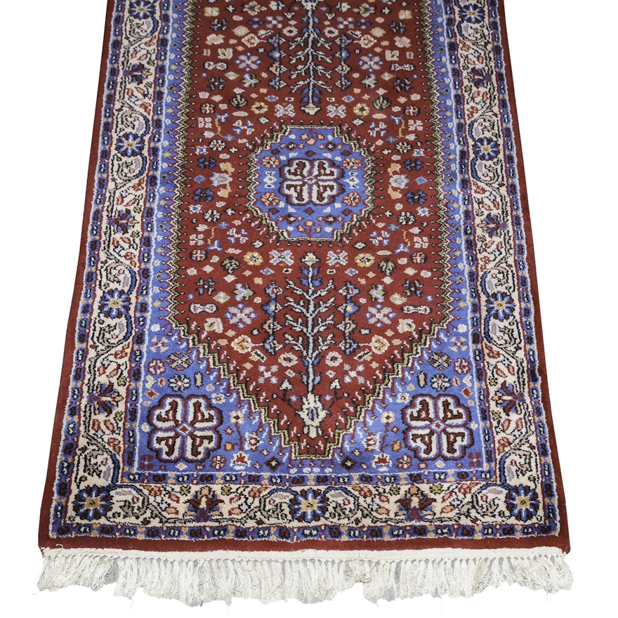 Hand-Knotted Indo-Persian Qashqai Style Wool Hall Runner