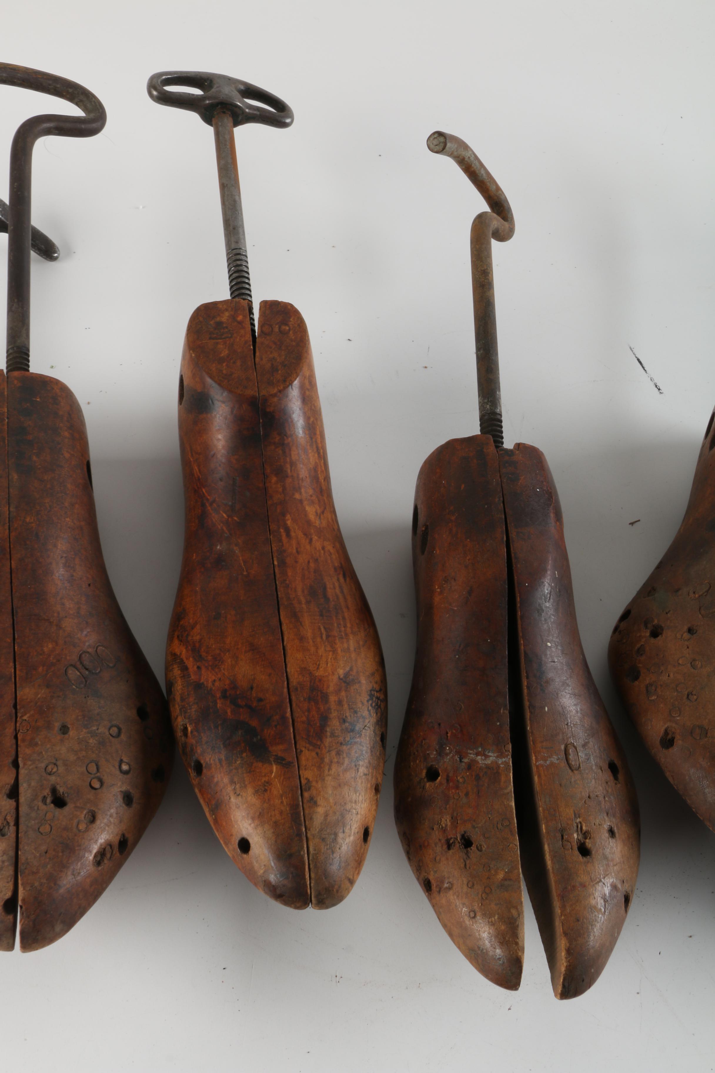Vintage Wooden Red Head Shoe Forms