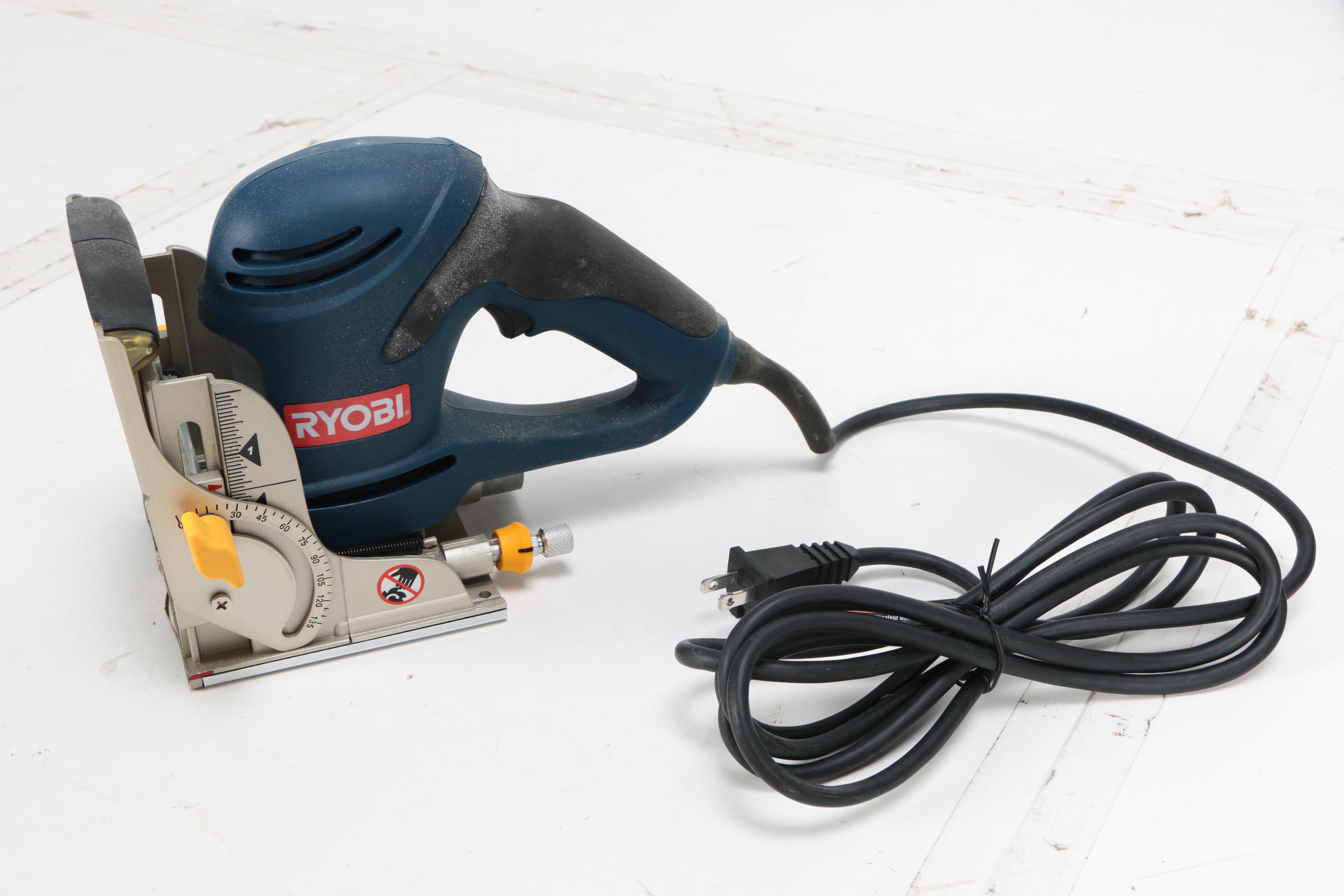 Ryobi Corded Power Tools Including a Router, Sanders, and a Forstner Bit Set