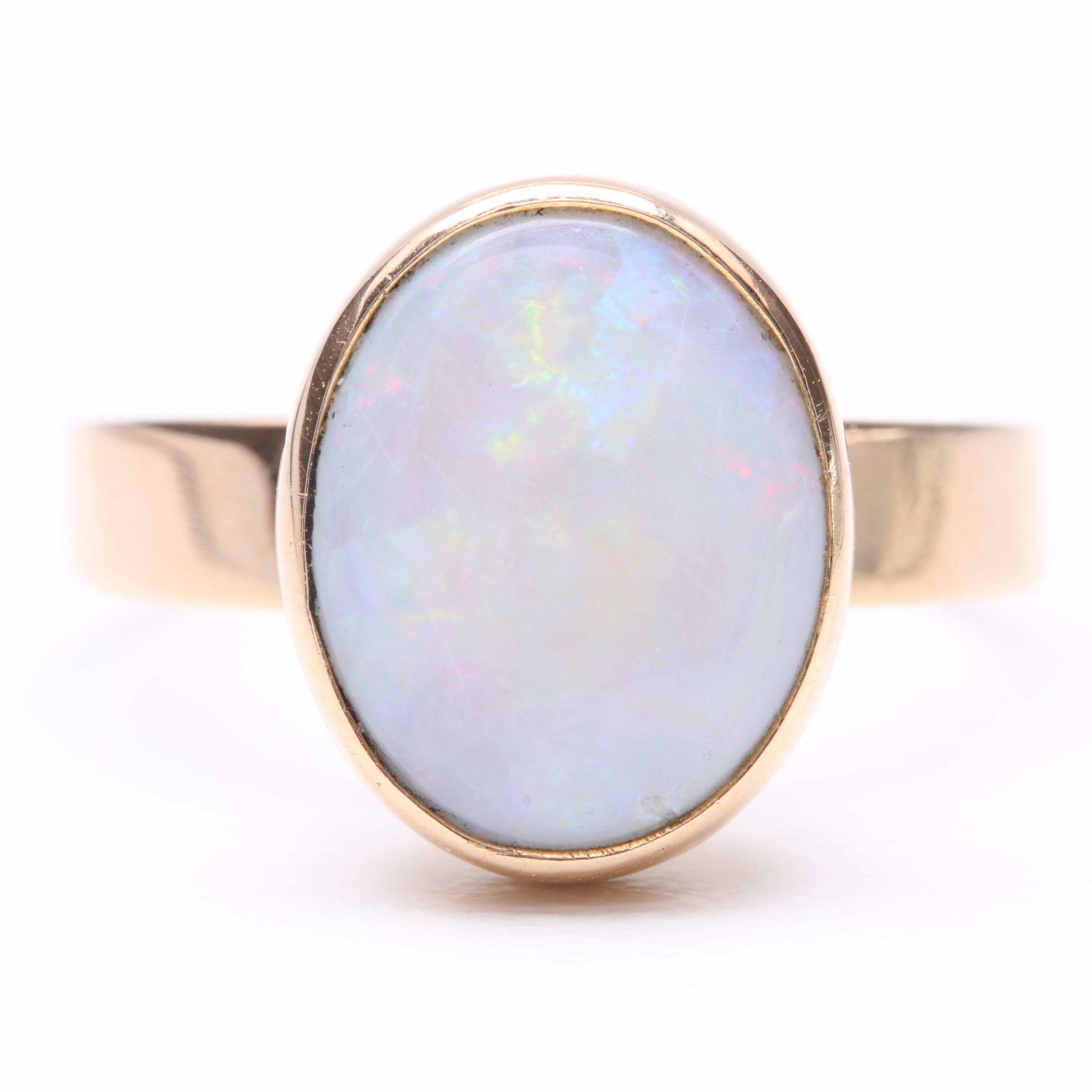 14K Yellow Gold Opal Ring