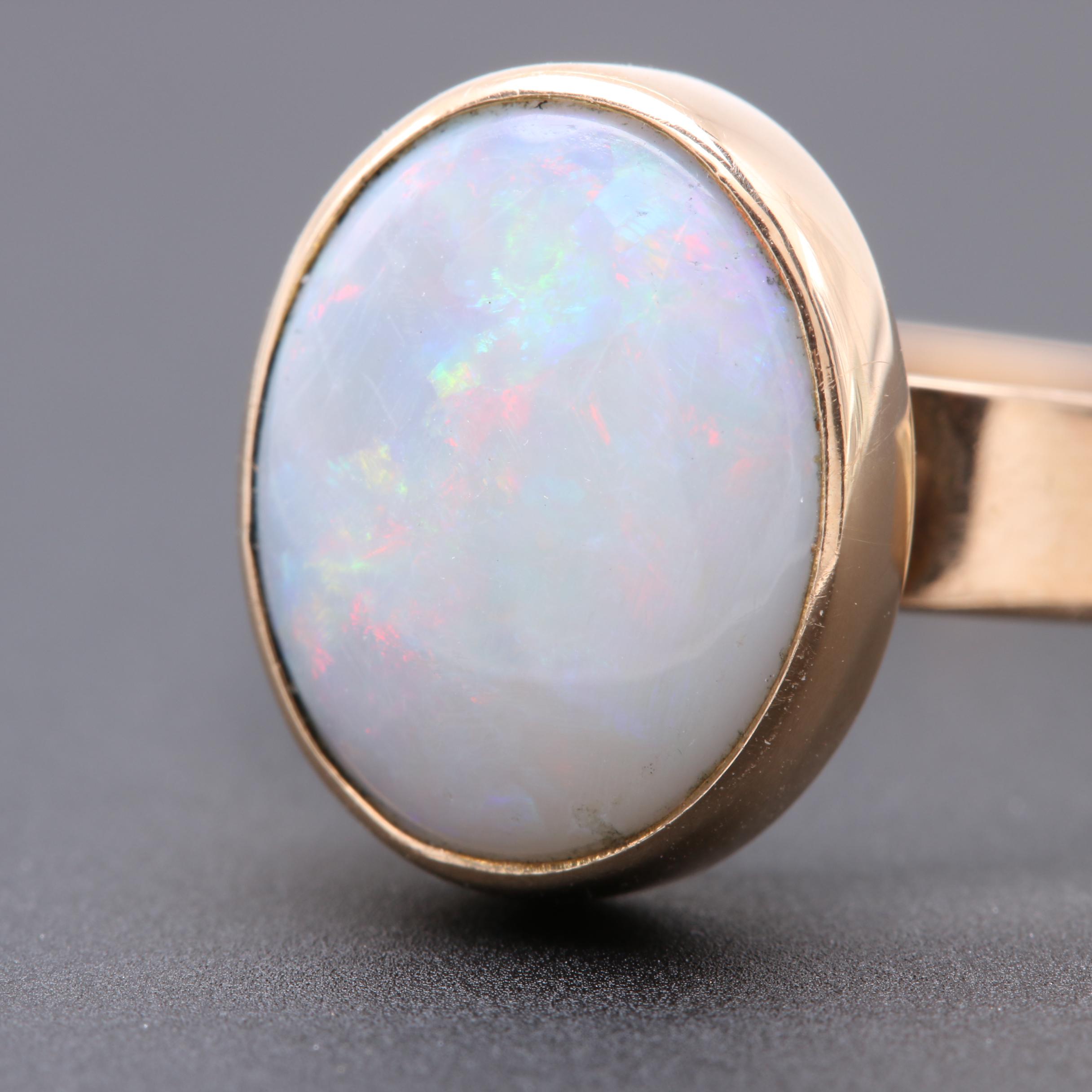14K Yellow Gold Opal Ring
