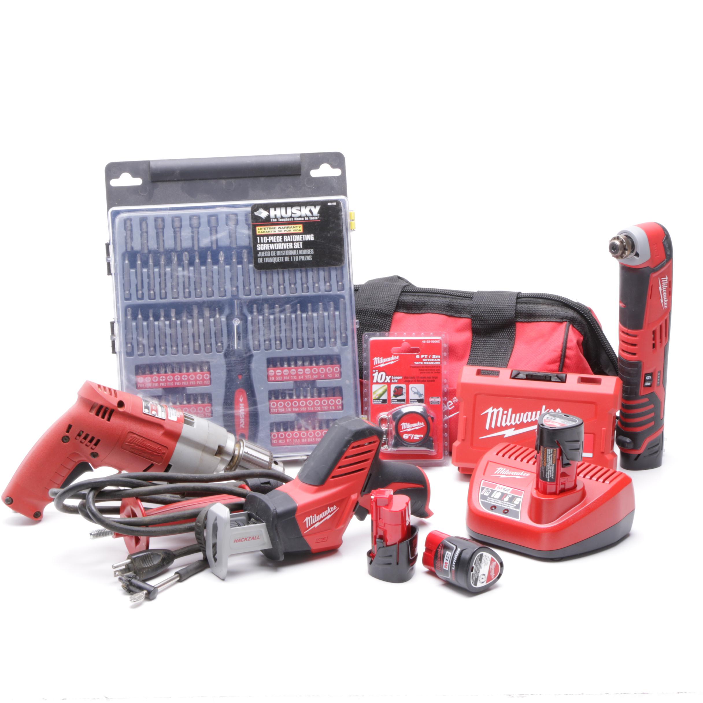 Milwaukee Power Tools and Screwdriver Set