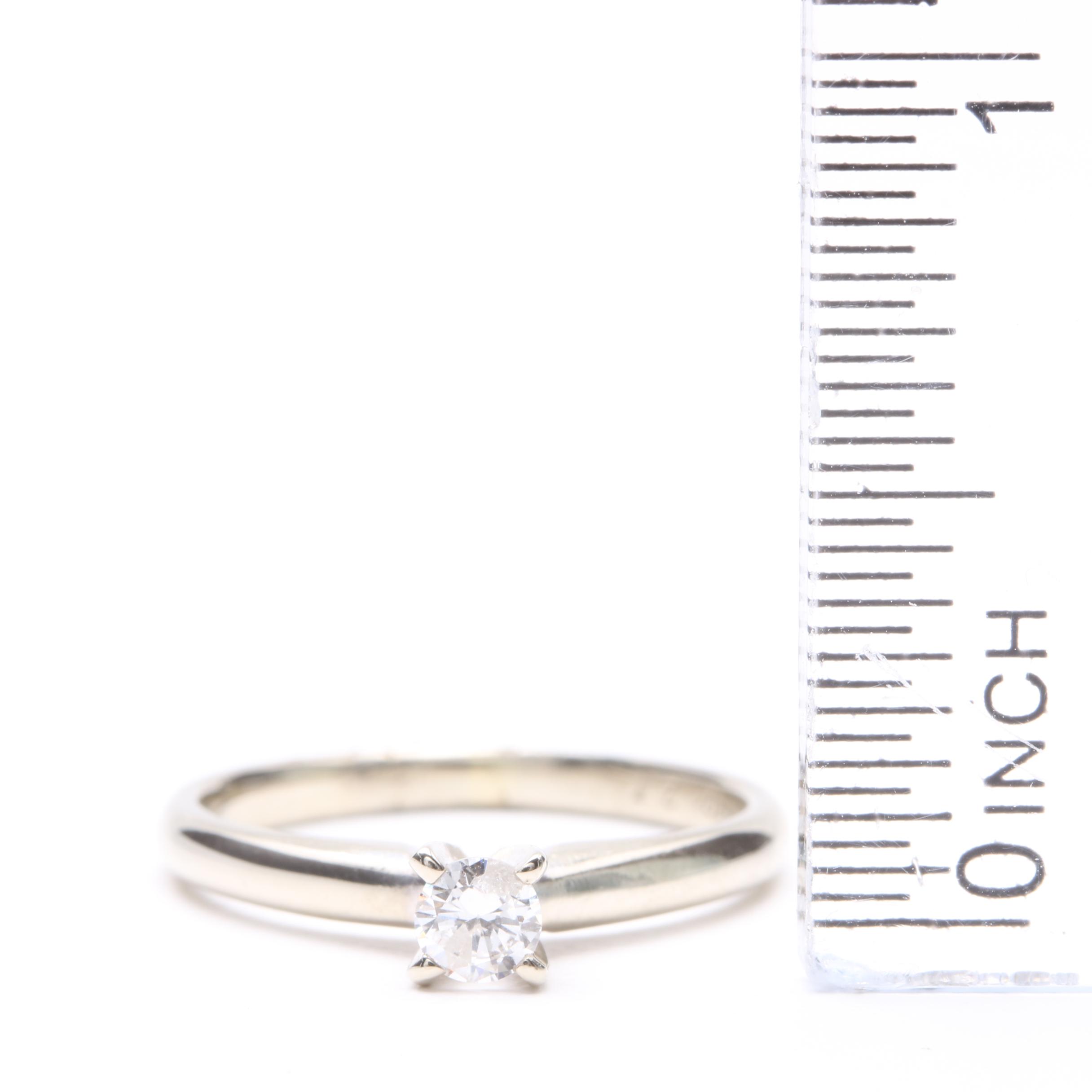 10K White Gold Diamond Solitaire Ring