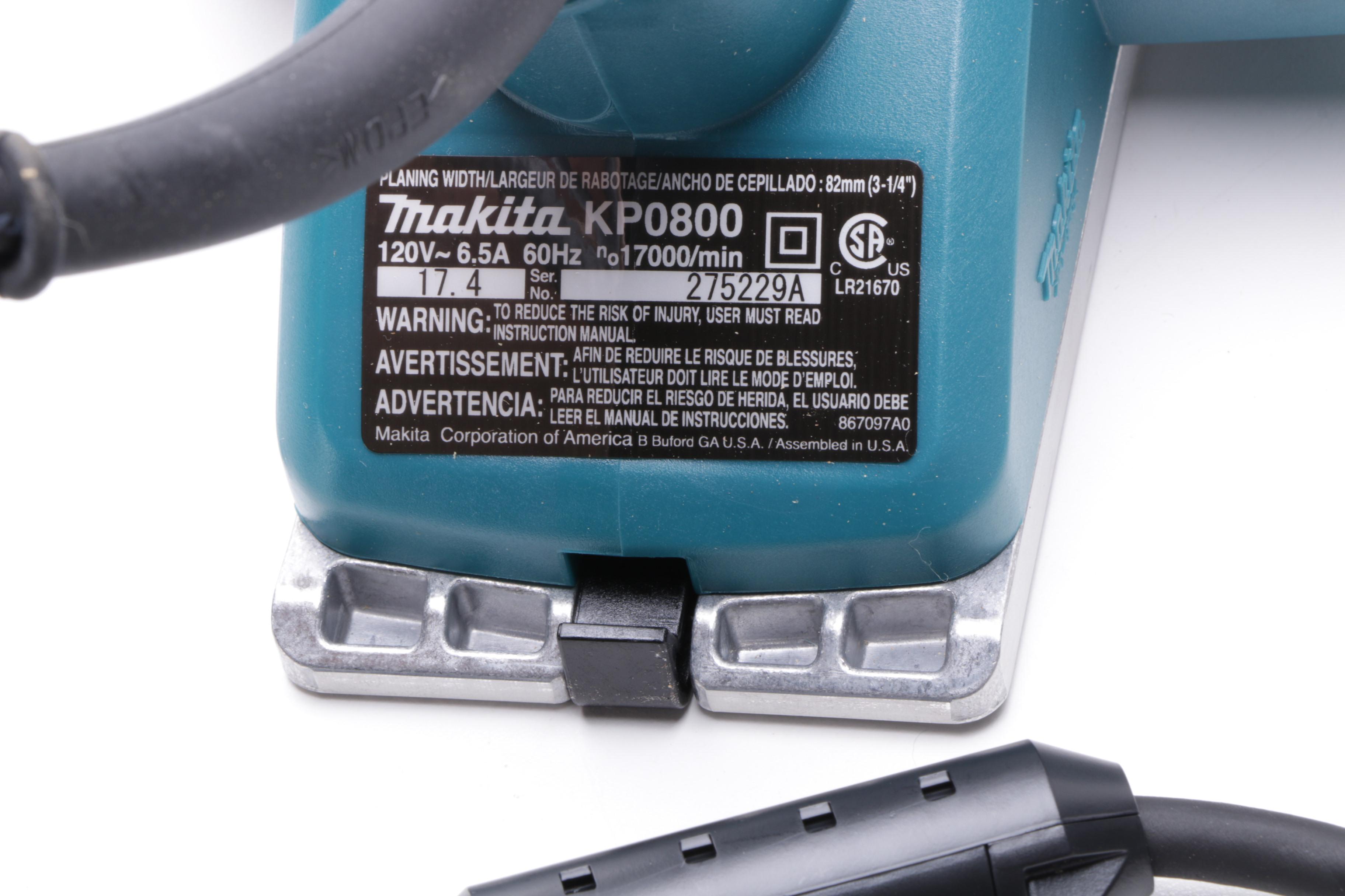 Makita Corded Power Tools Including Saws, a Disc Grinder, and Hand-Held Sanders