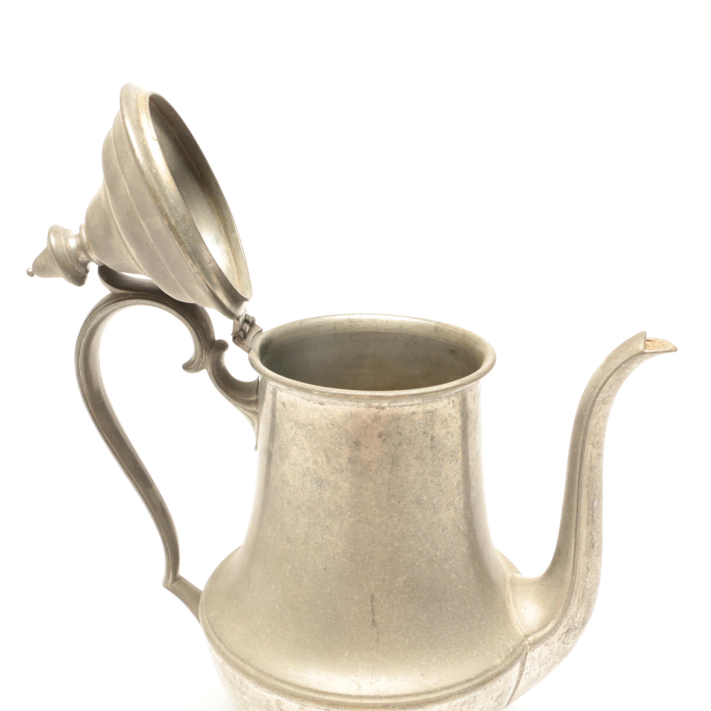 Metalutil Portuguese Copper Seafood Steamer with Mussel Dish and Coffee Pot