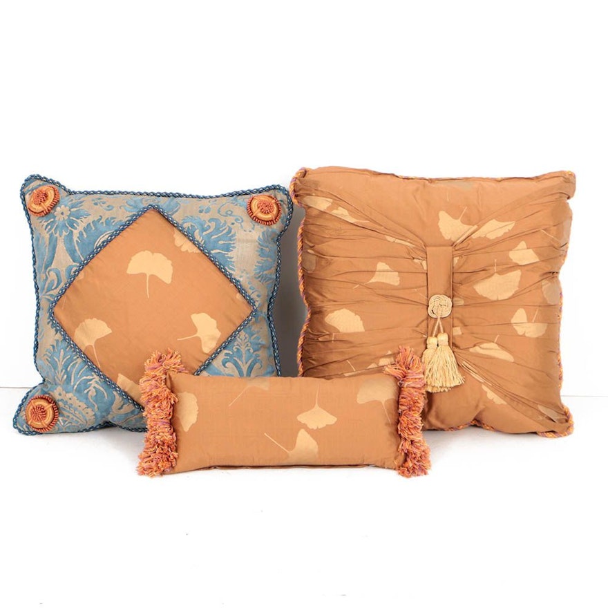 Coordinating Decorative Pillows, One in Fortuny Italian Fabric