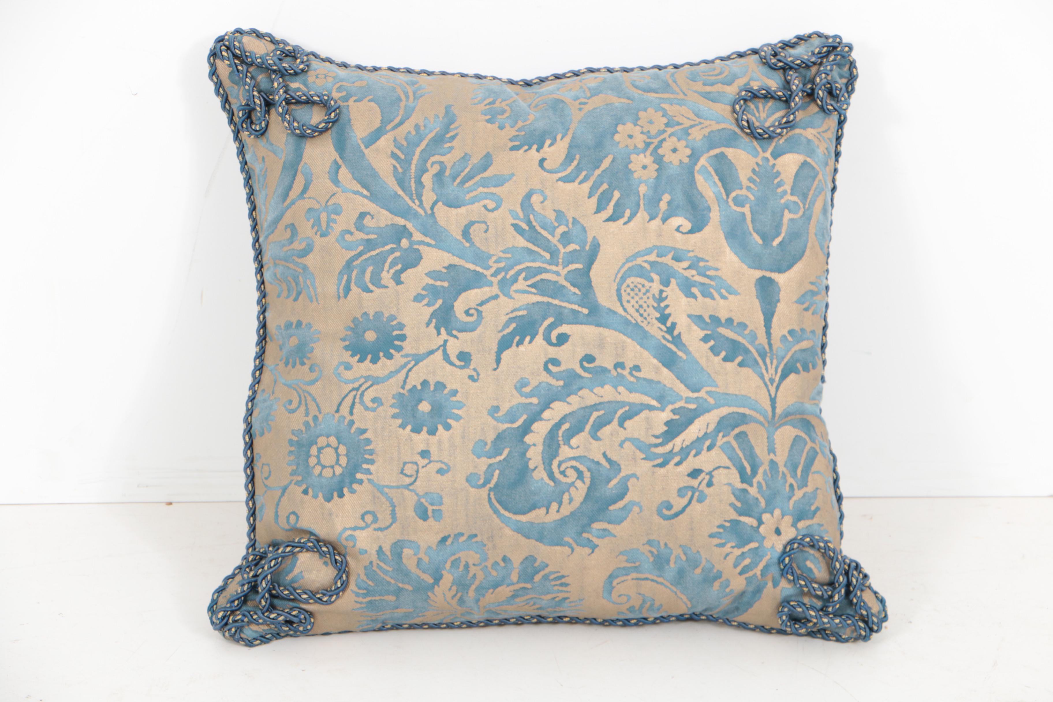 Fortuny "De Medici" Custom Made Coverlet and Accent Pillow