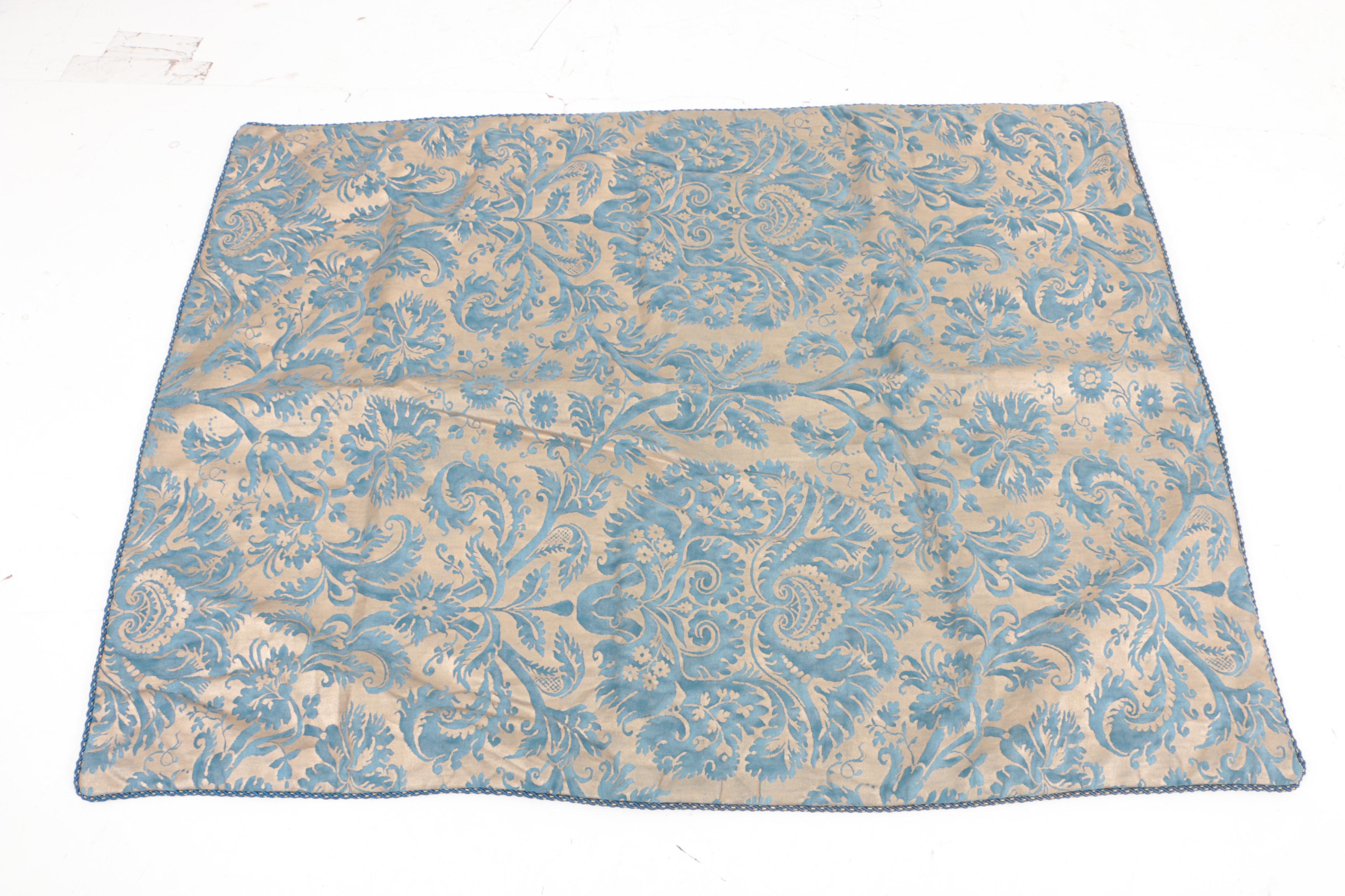 Fortuny "De Medici" Custom Made Coverlet and Accent Pillow