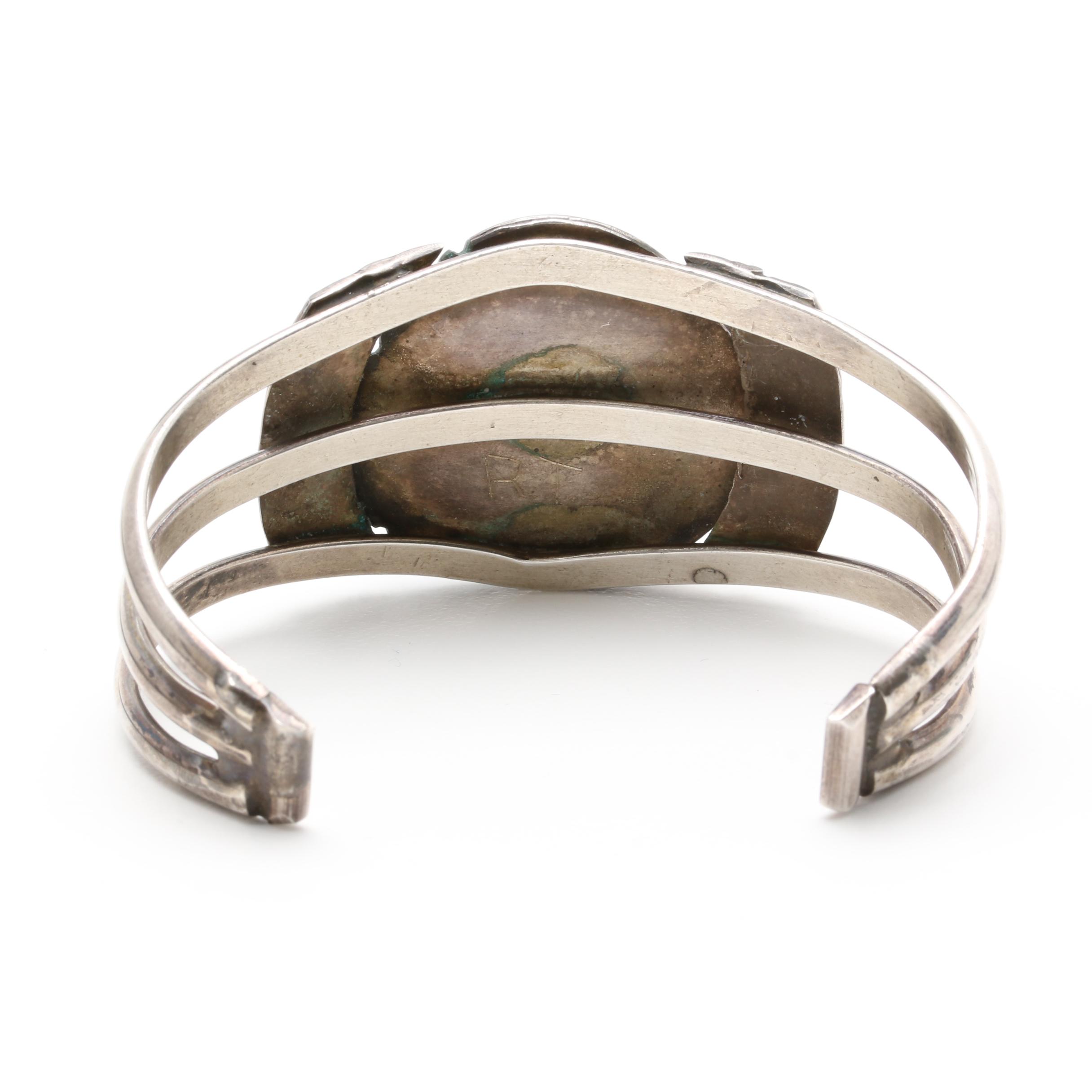 Southwest Style Sterling Silver Turquoise Cuff Bracelet