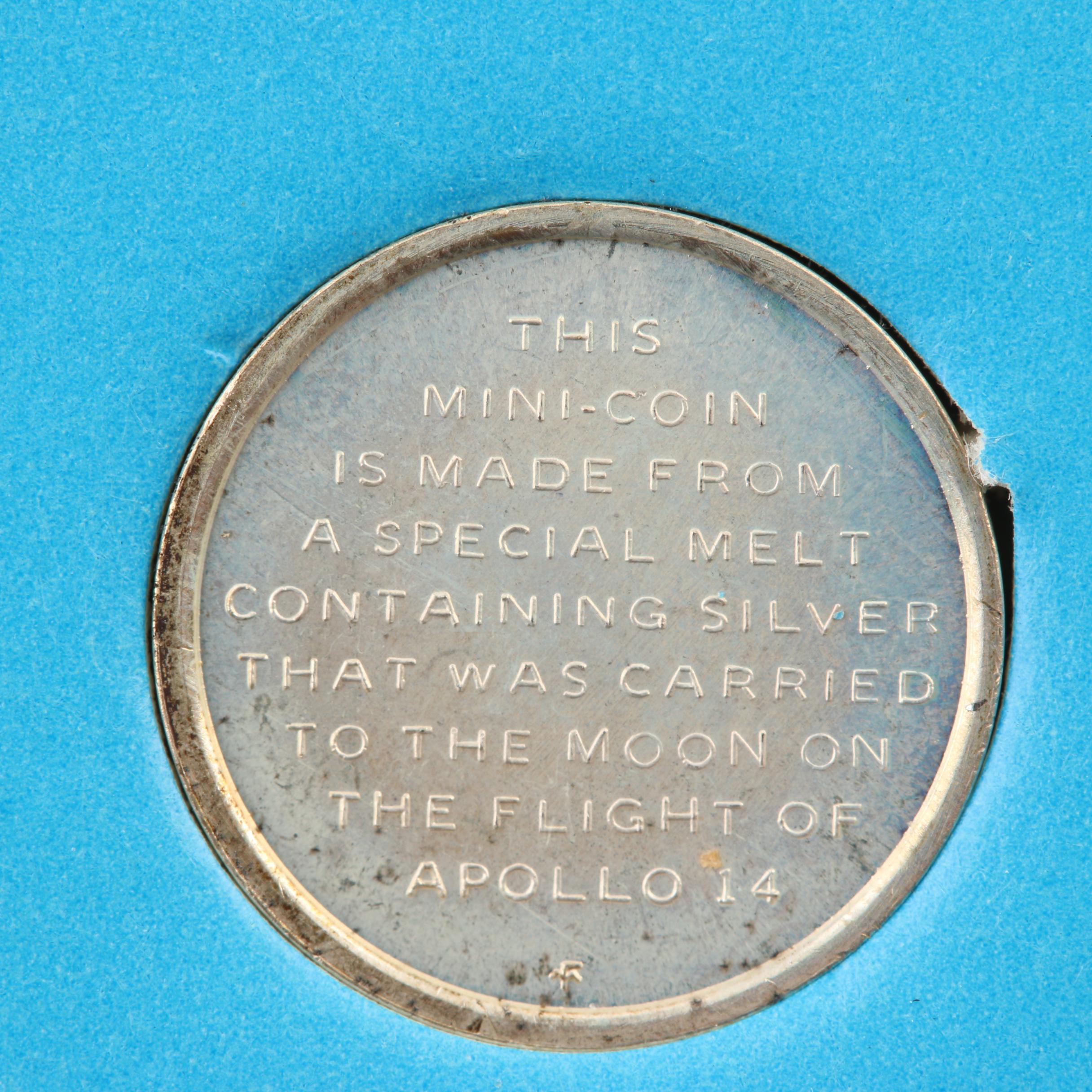 Apollo 14 Silver Mini Coin and a D-Day Commemorative Silver Metal