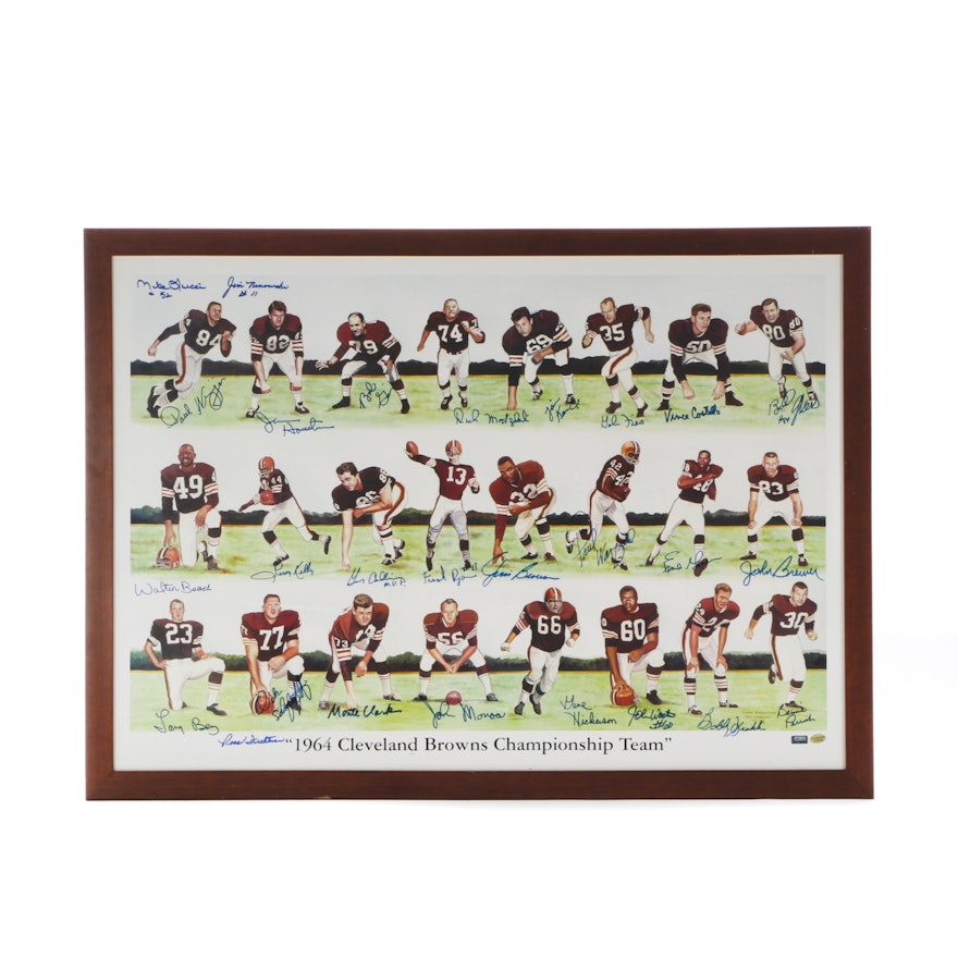 1964 Cleveland Browns Signed Print  COA