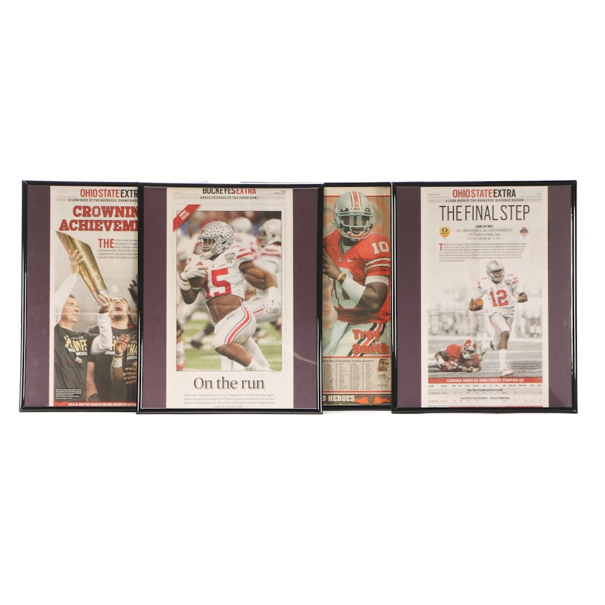 Four 2015 "The Ohio State University" NCAA Championship Football Framed Displays