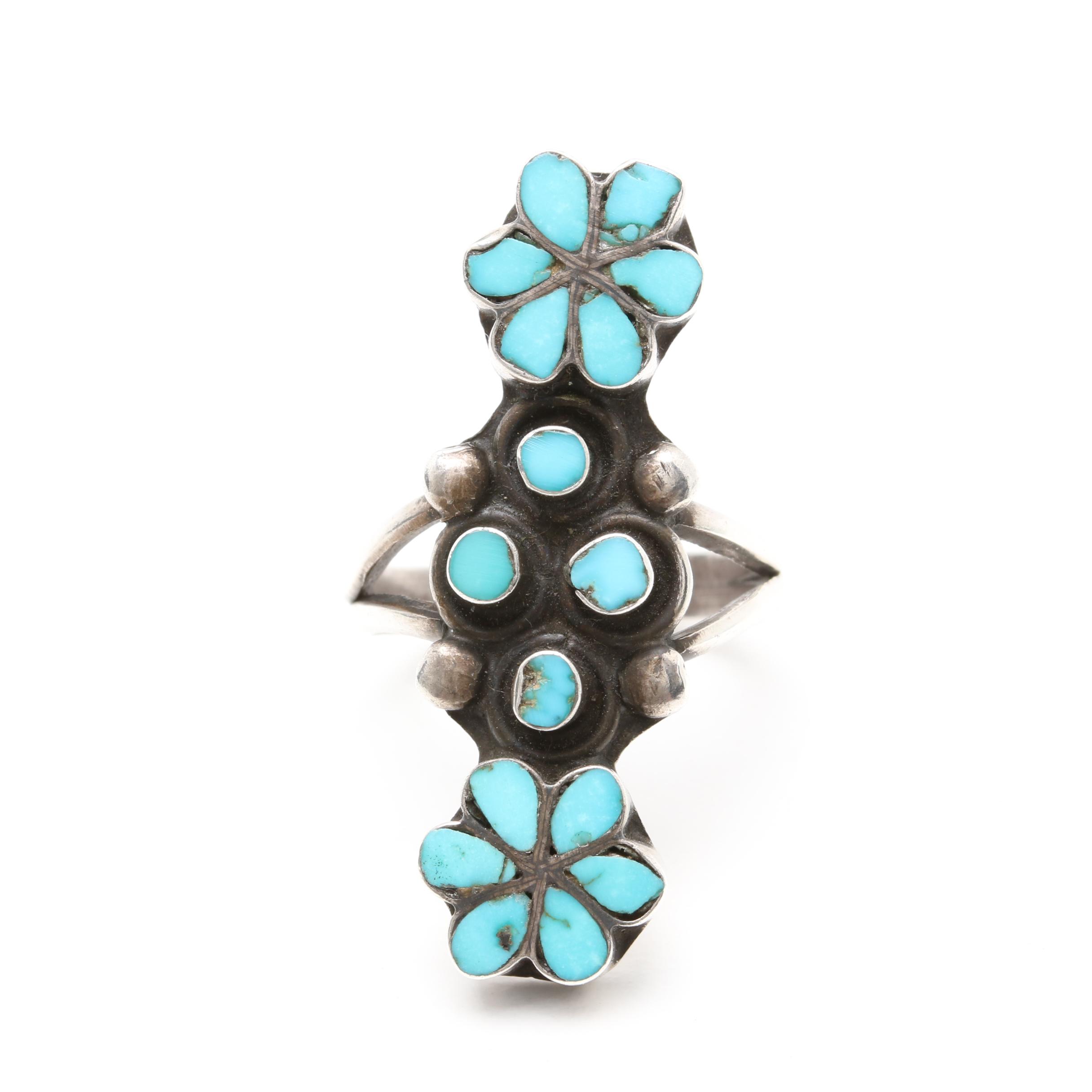 Virgil & Lena Zuni Sterling Silver Turquoise Ring