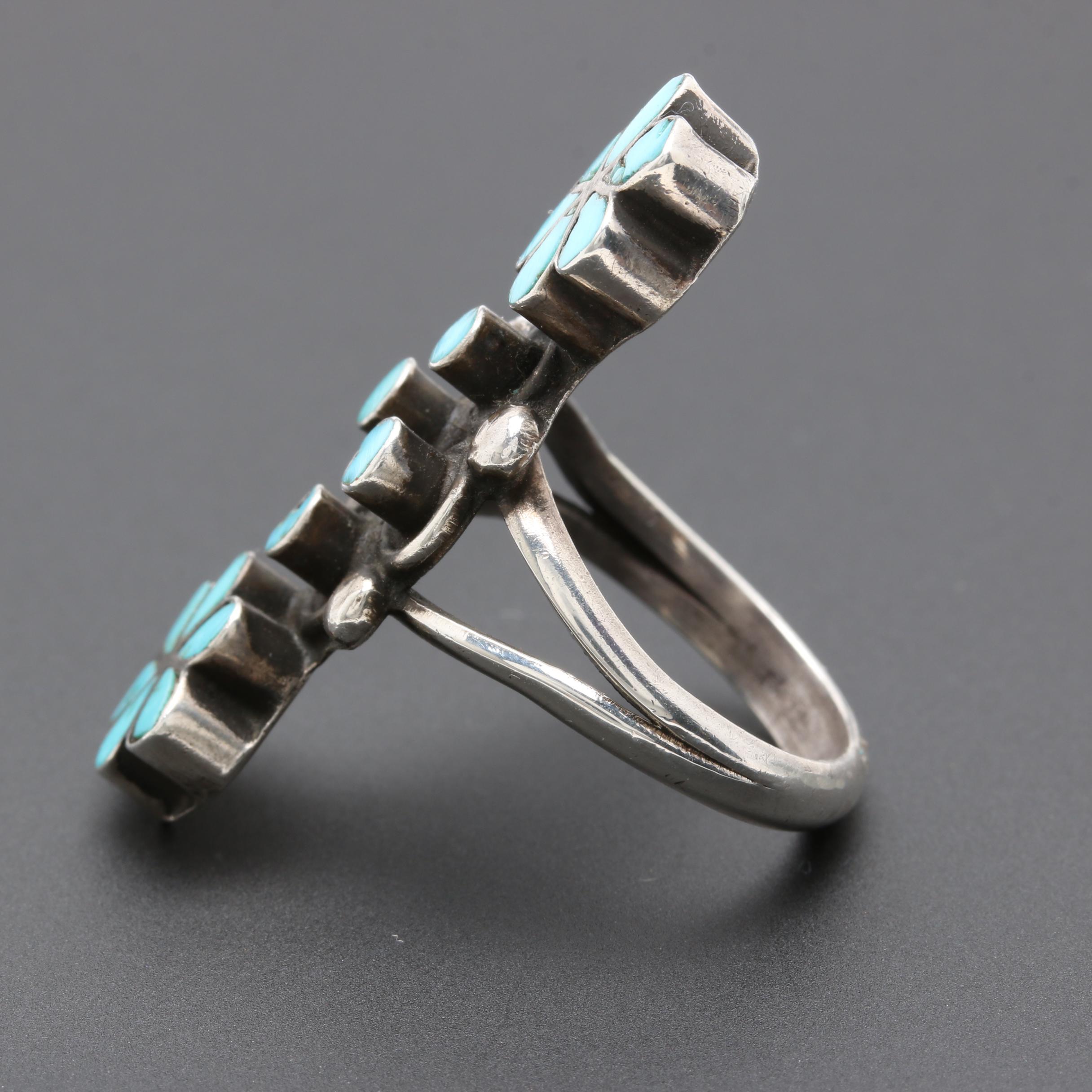 Virgil & Lena Zuni Sterling Silver Turquoise Ring