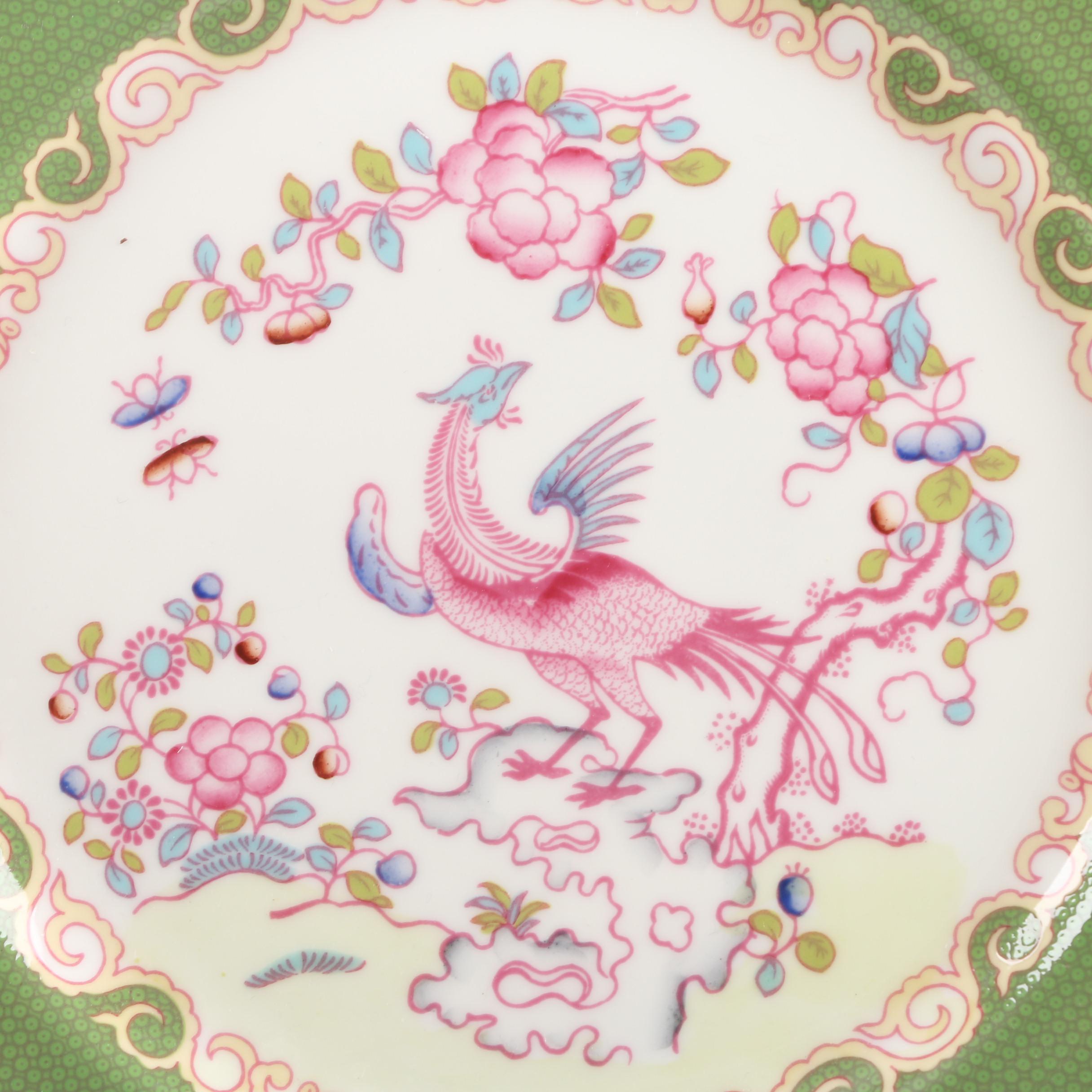 Minton "Green Cockatrice" Bone China Dinner Plates C. 1951-97