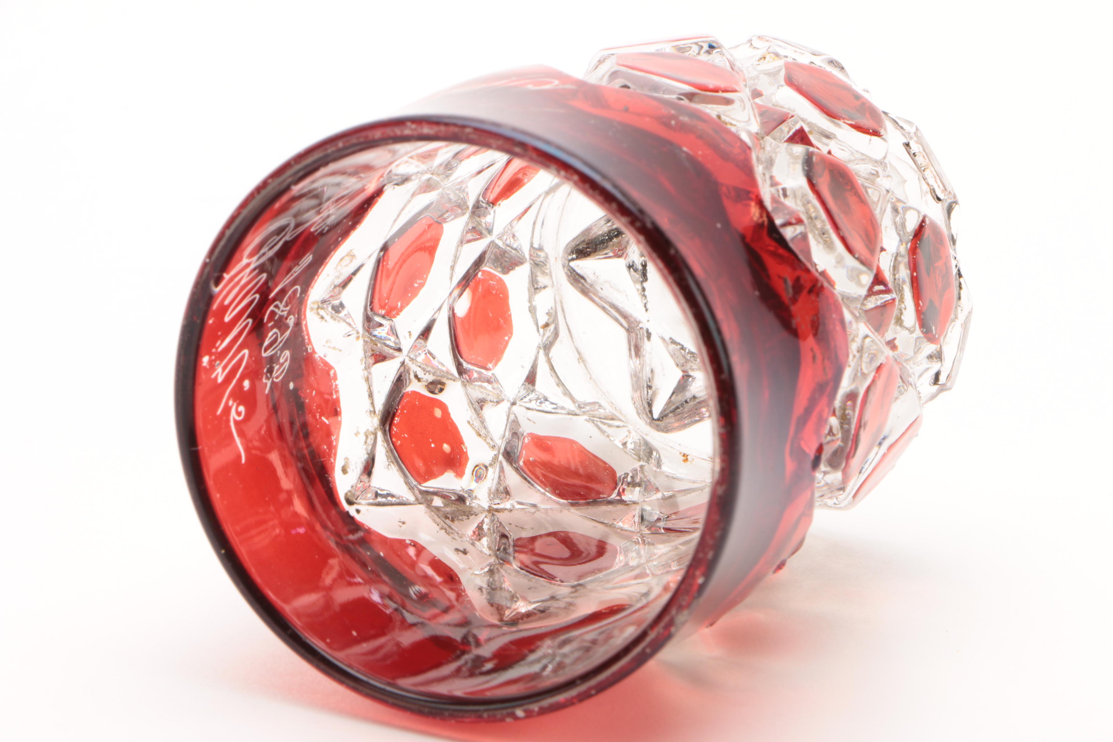 1893 World's Fair Ruby Red Flashed Souvenir Glass