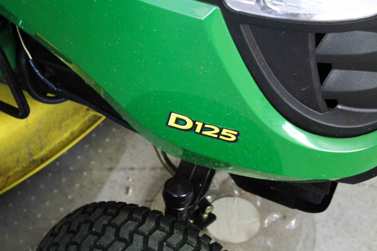 John Deere "D125" Riding Lawn Mower with Bagger Attachment Frame