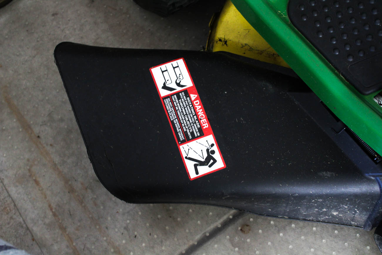 John Deere "D125" Riding Lawn Mower with Bagger Attachment Frame