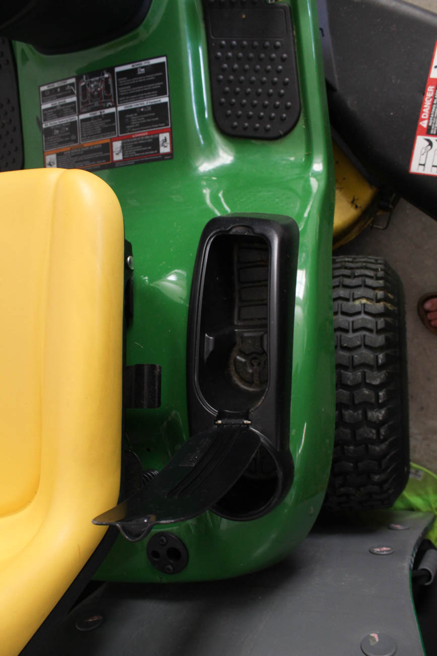 John Deere "D125" Riding Lawn Mower with Bagger Attachment Frame