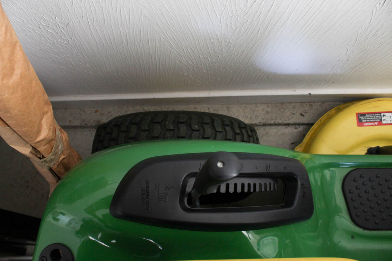 John Deere "D125" Riding Lawn Mower with Bagger Attachment Frame