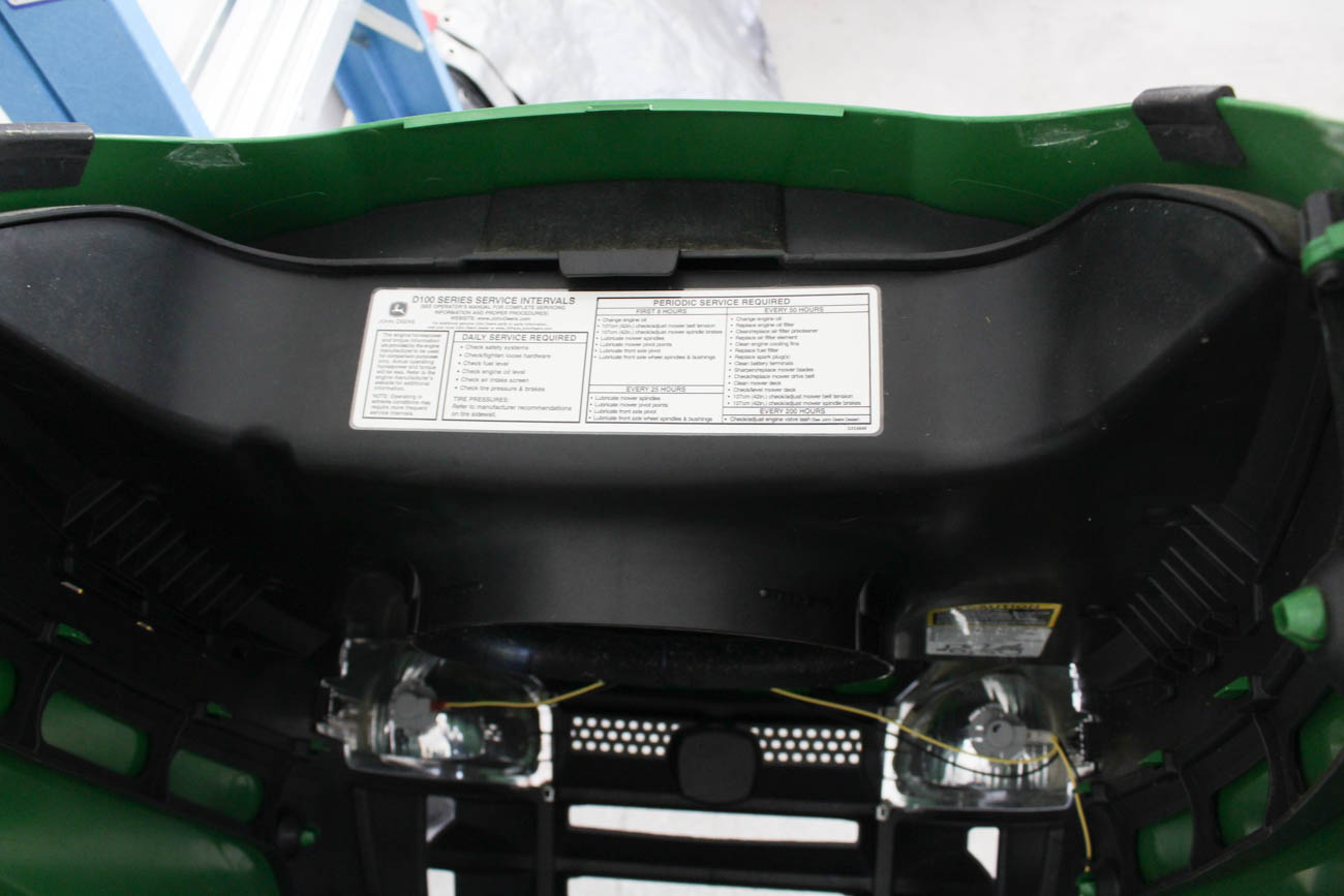 John Deere "D125" Riding Lawn Mower with Bagger Attachment Frame