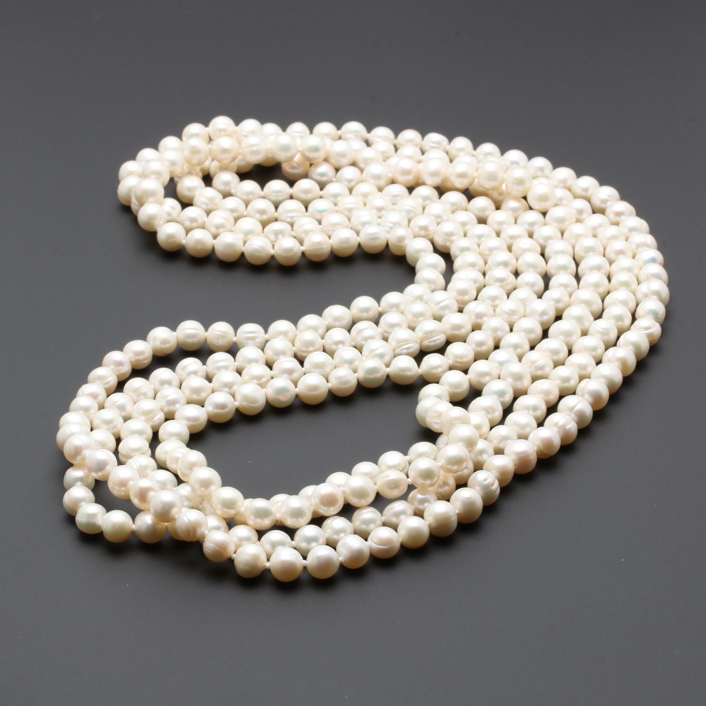 Cultured Pearl Continuous Strand Necklace