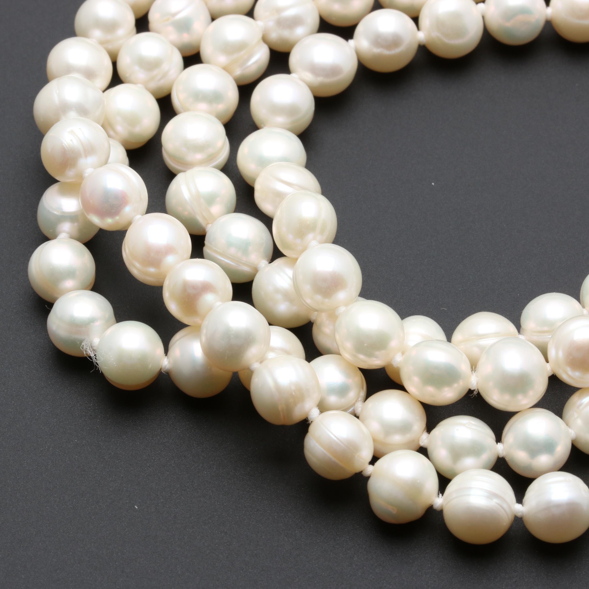 Cultured Pearl Continuous Strand Necklace