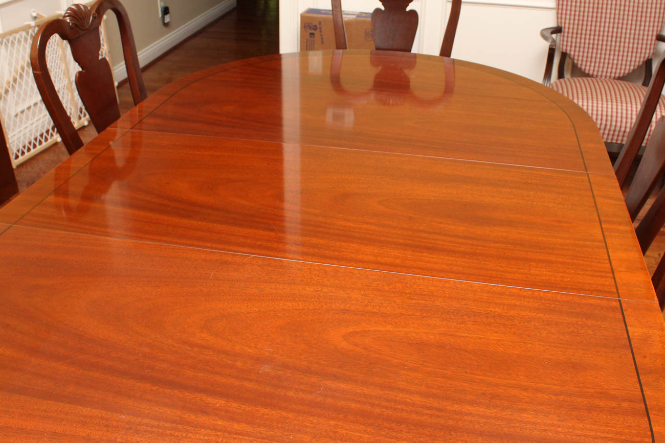 Baker Furniture, Milling Road Collection, Leaf Dining Table and Chairs