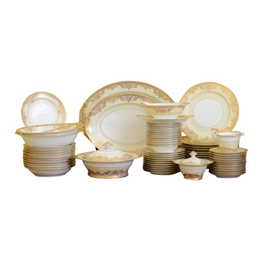 Collection of Early Noritake "Glenmore" Encrusted Dinnerware