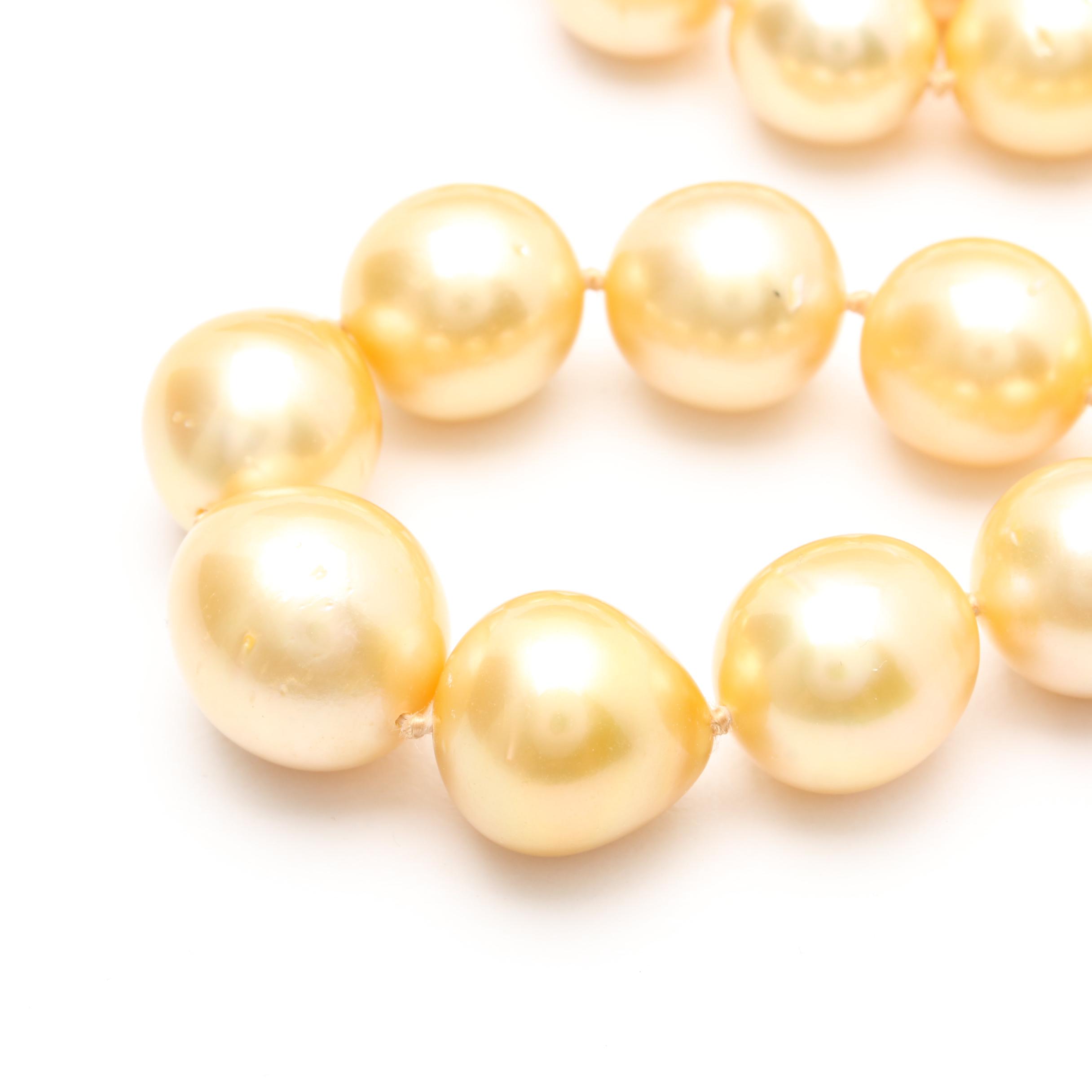 14K Yellow Gold Cultured Pearl Graduated Strand Necklace