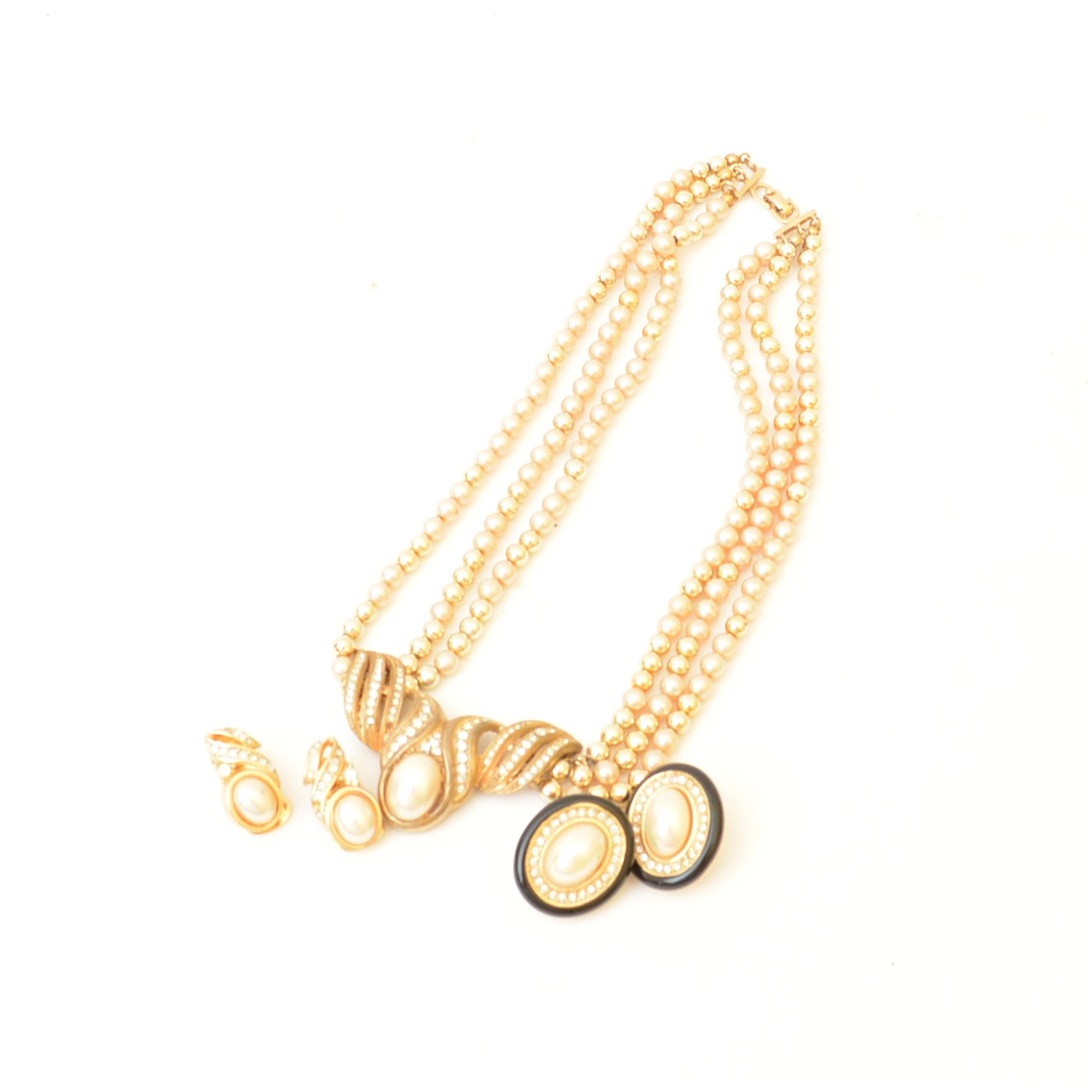 Vintage Christian Dior Necklace and Earrings