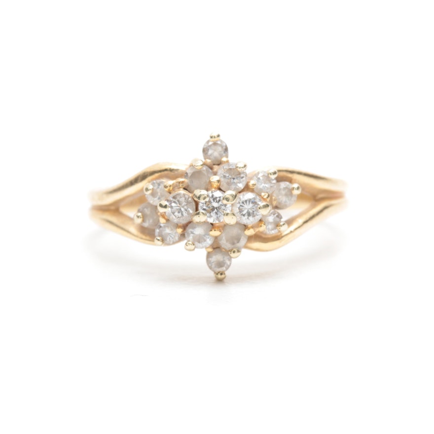 14K Yellow Gold Diamond Ring