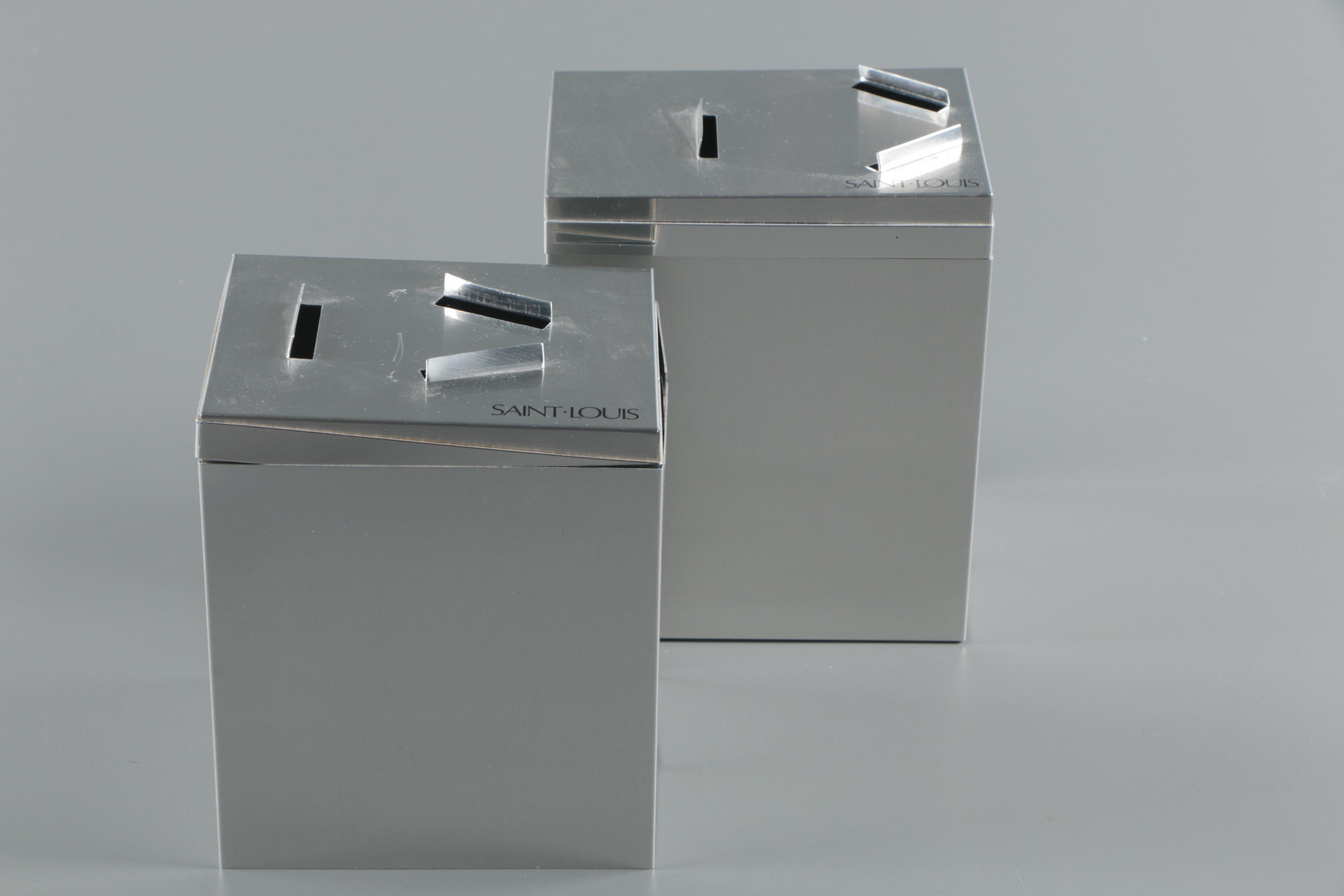 Saint-Louis Cristalleries French Cut Crystal Animal Head Figurines