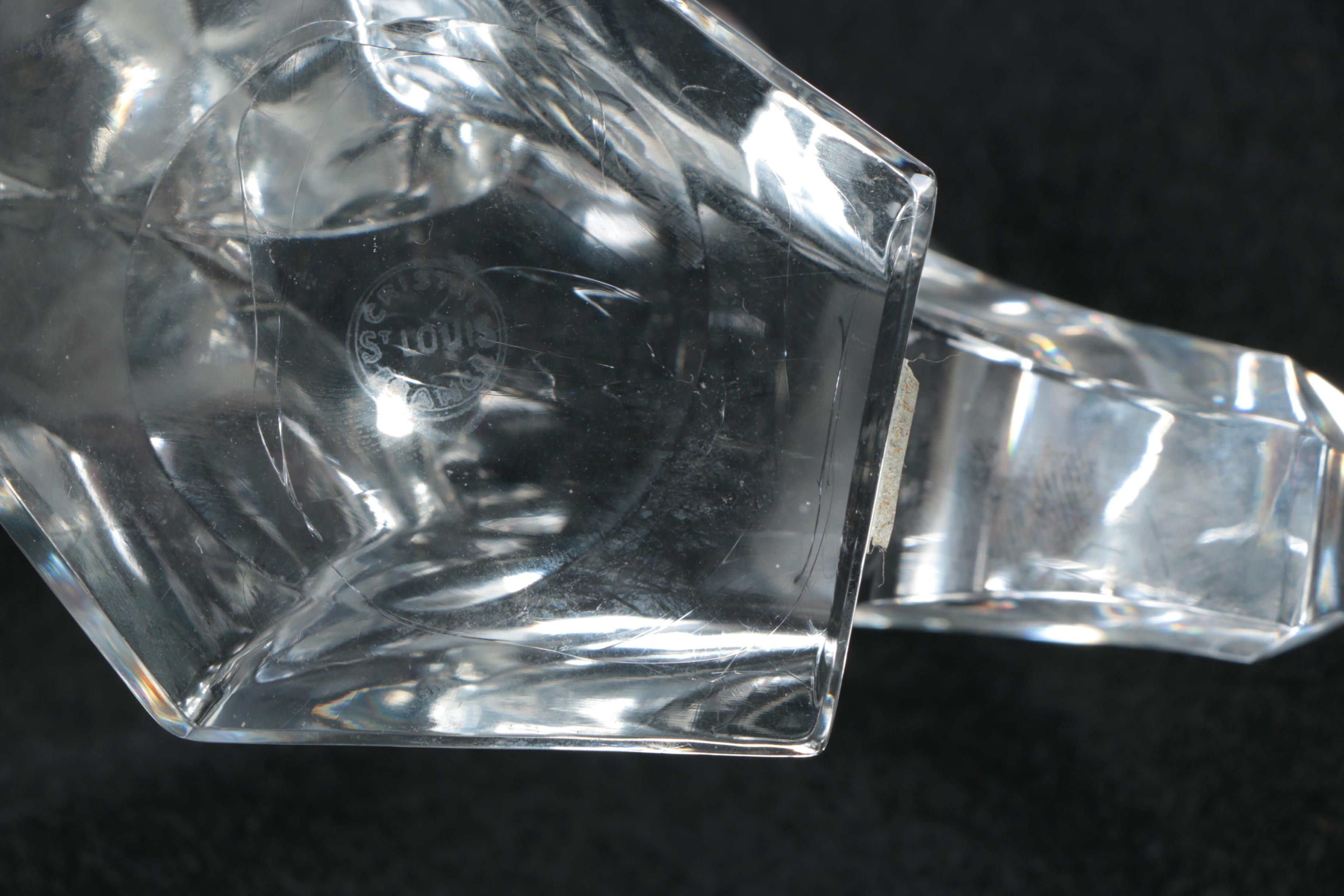 Saint-Louis Cristalleries French Cut Crystal Animal Head Figurines