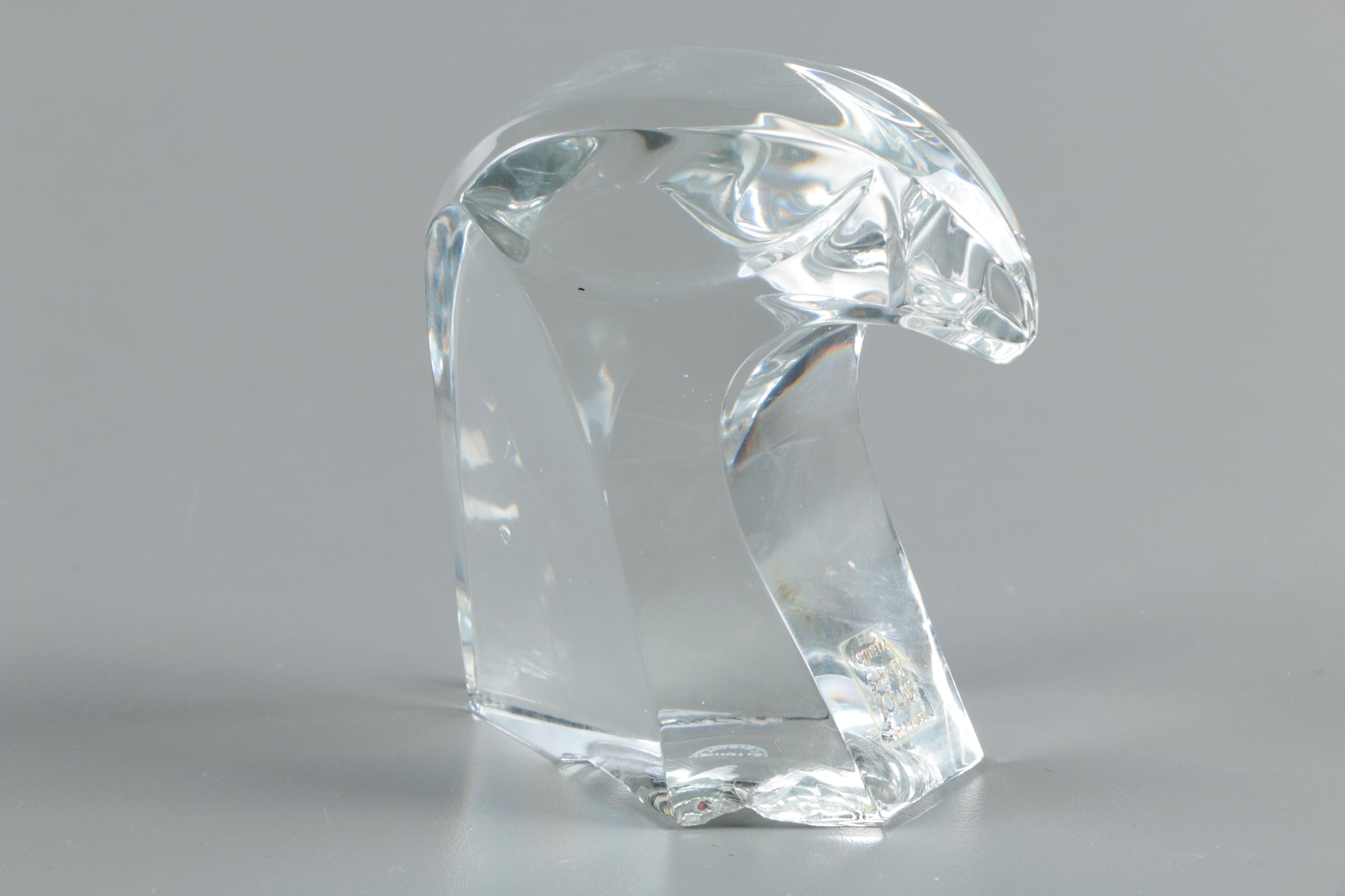 Saint-Louis Cristalleries French Cut Crystal Animal Head Figurines