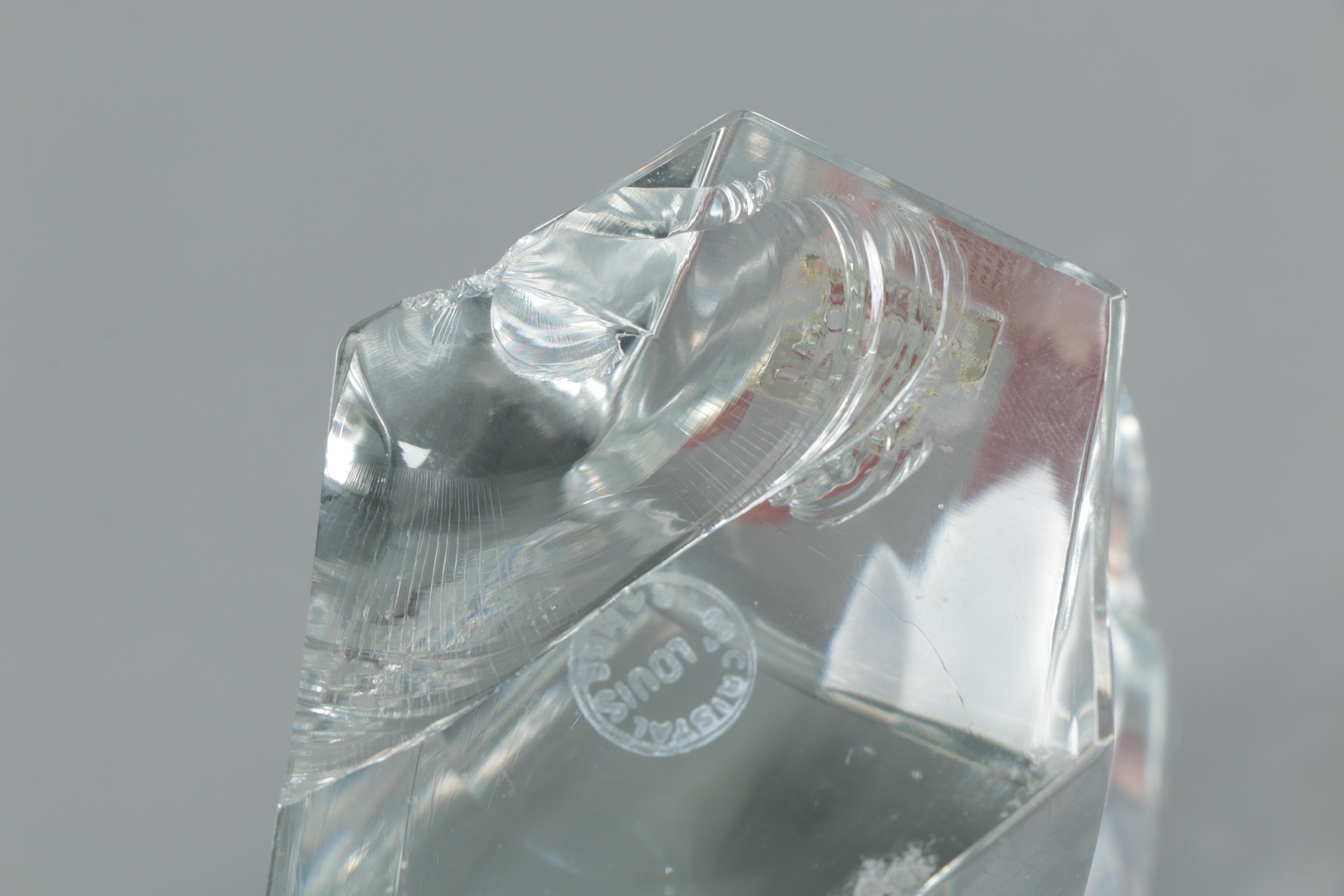 Saint-Louis Cristalleries French Cut Crystal Animal Head Figurines